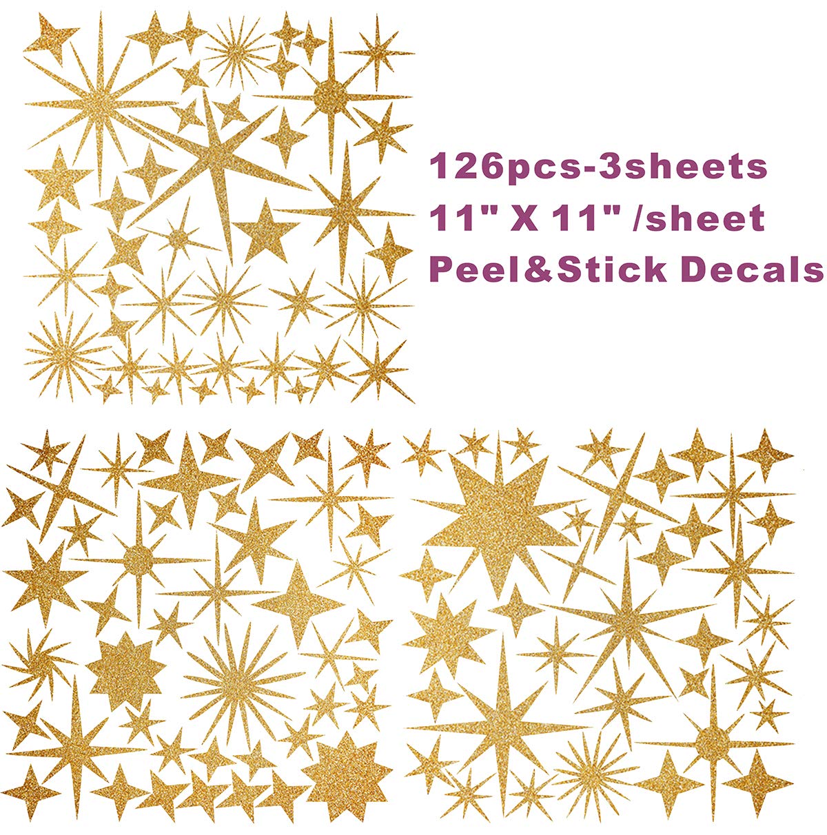 Sparkle Decals Star Decals, Nursery Wall Decal, Kids Room Decor, Star Wall Decor, Sparkle Wall Art, Baby Room Star Wall Sticker