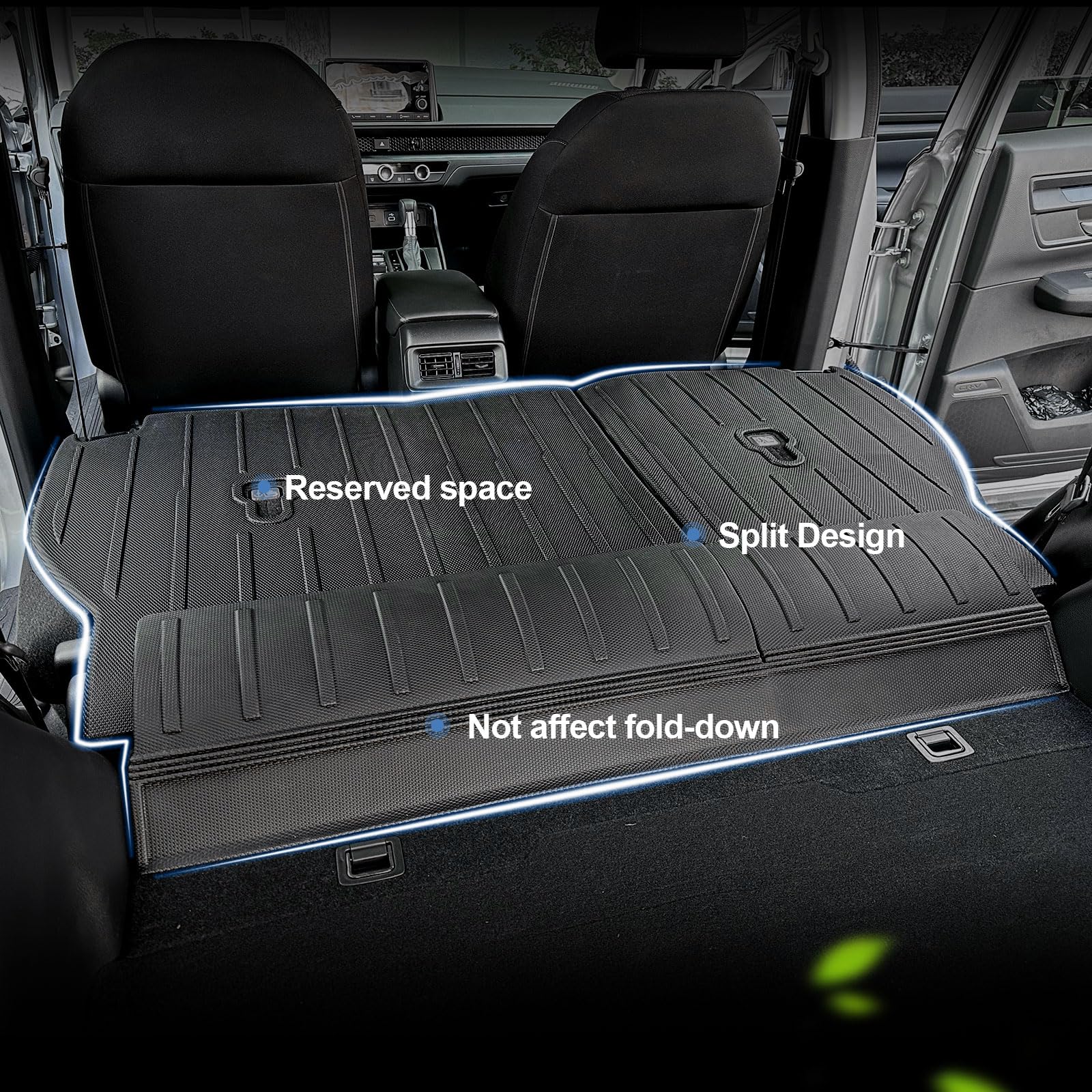JOULARISE Backrest Mats for Honda CRV 2023-2025, TPE All Weather Seat Protectors, Hybrid, Black