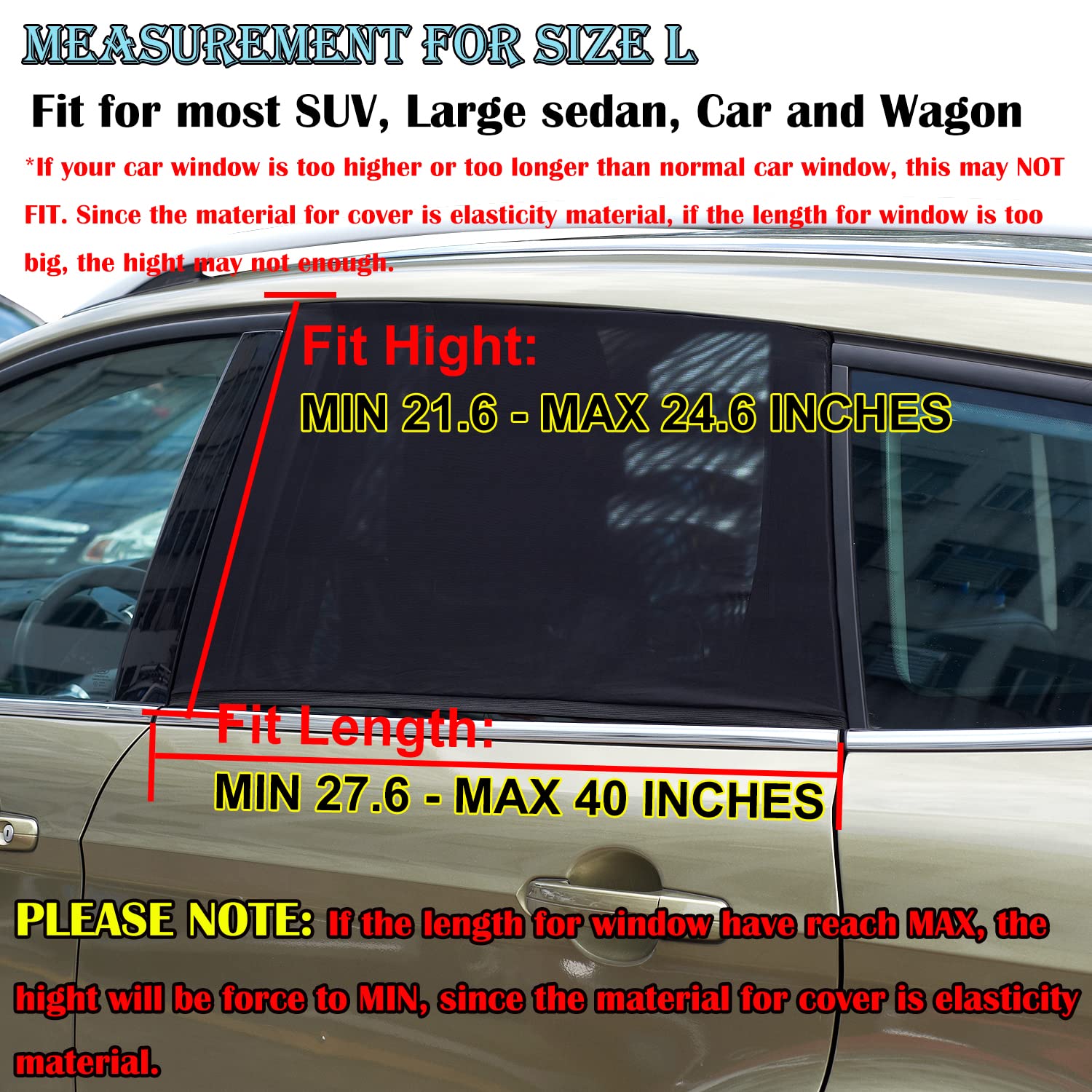 Car Window Shades For Baby - 2 Pack Sun Shade Blocker, Breathable Mesh Rear Side Window Shade Sunshade For Suv, Uv Protection Fo