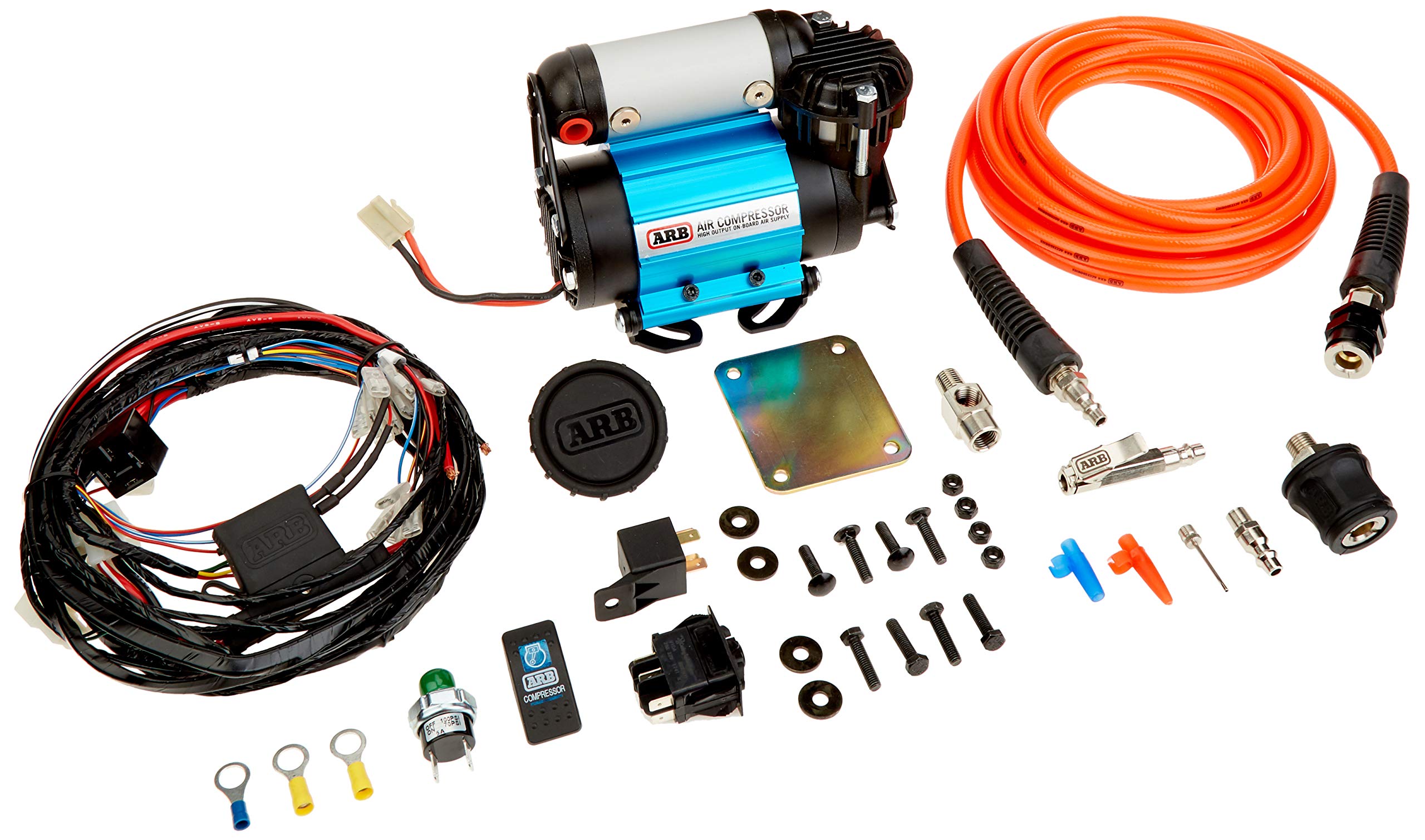 ARB Inflation Kit Air Compressor with Orange Air Hose, CKMA12 Model, Metal Construction