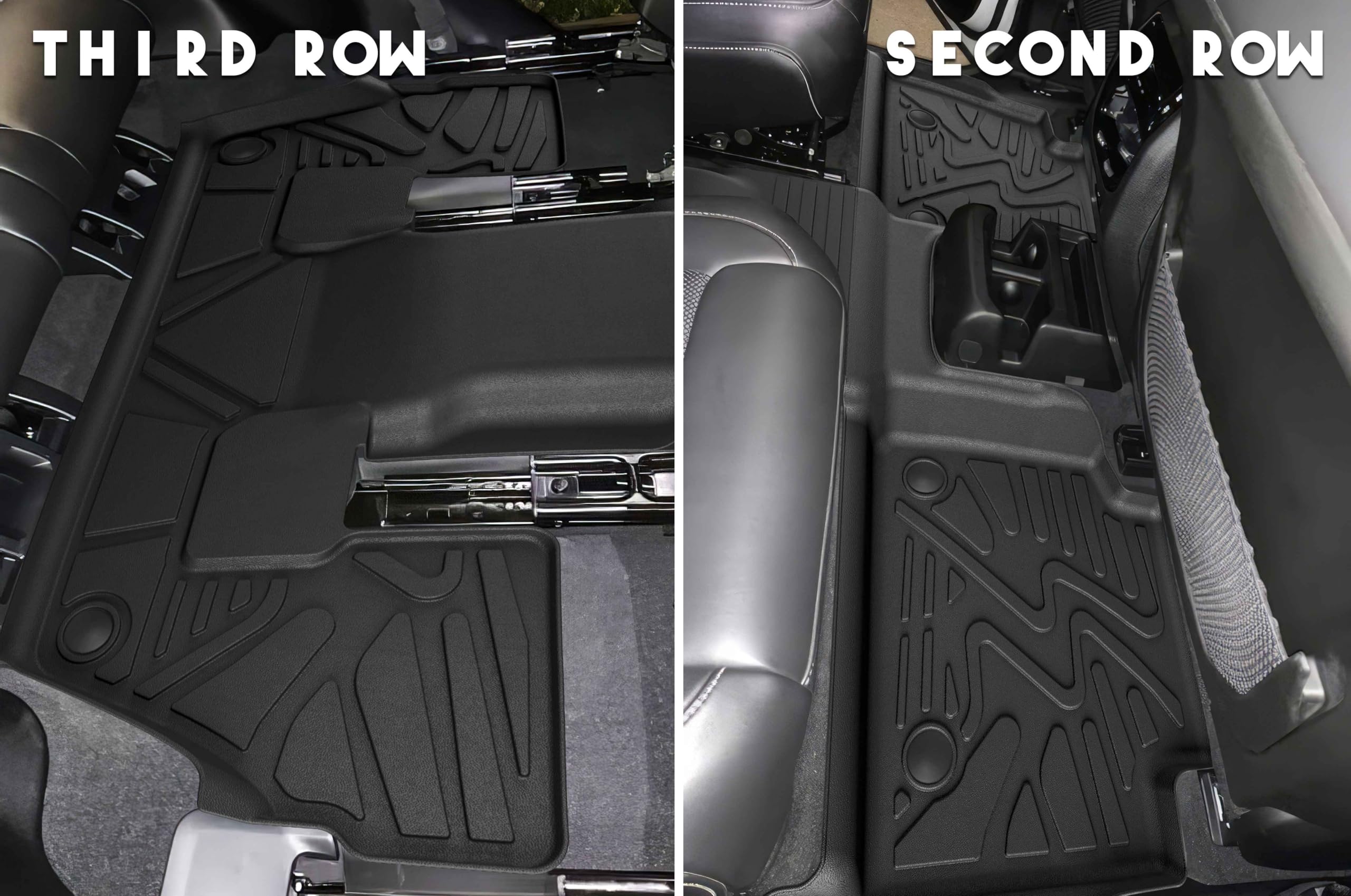Karpal Floor Mats Fit Toyota Highlander 7 Seats 2024-2020 (Without Subwoofer), All Weather Custom Fit Tpe Floor Liners, 1St 2Nd
