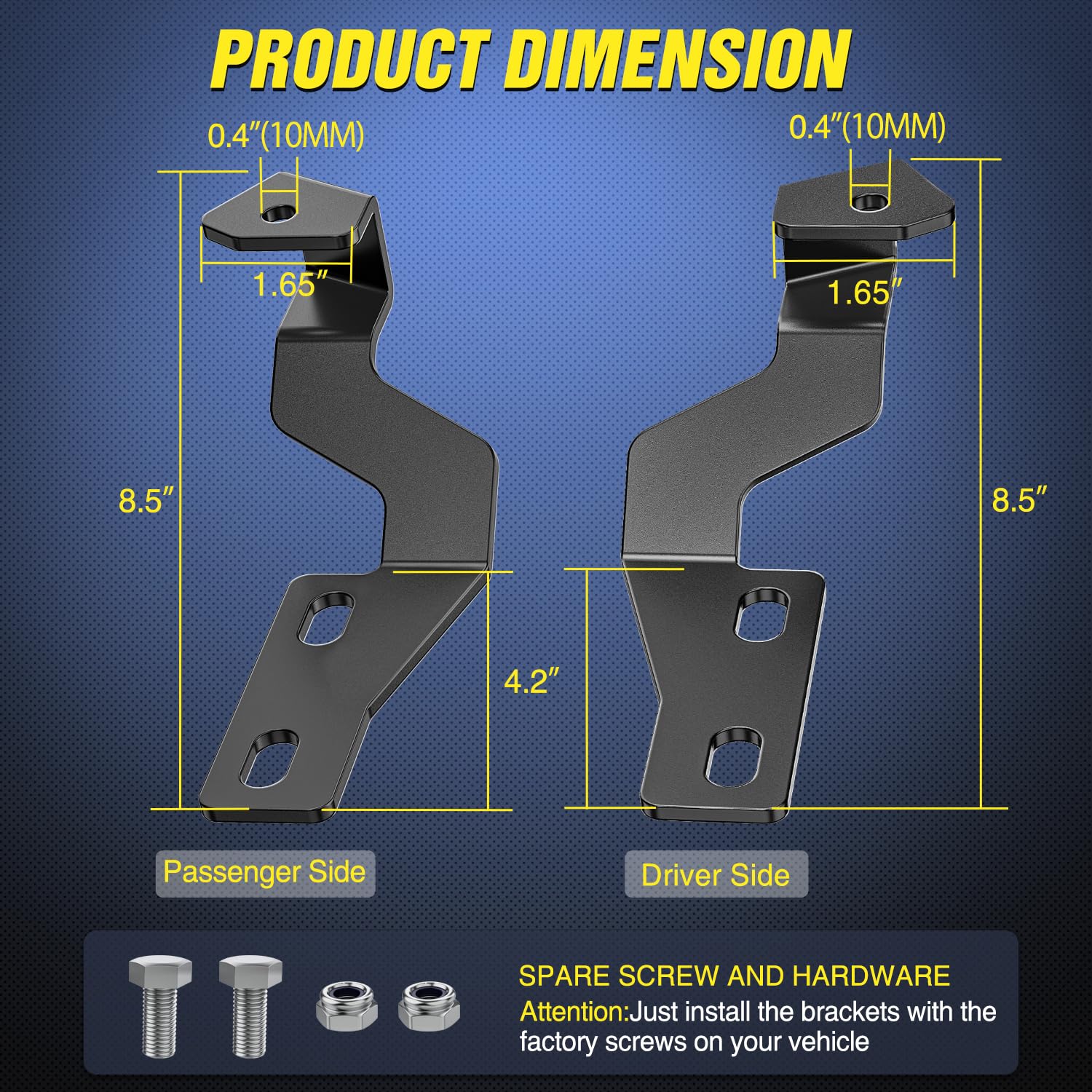Nilight Ditch Light Brackets Hood Hinges Mount Bracket Kit For Auxiliary Offroad Led Pods Work Lighting Compatible With Toyota T