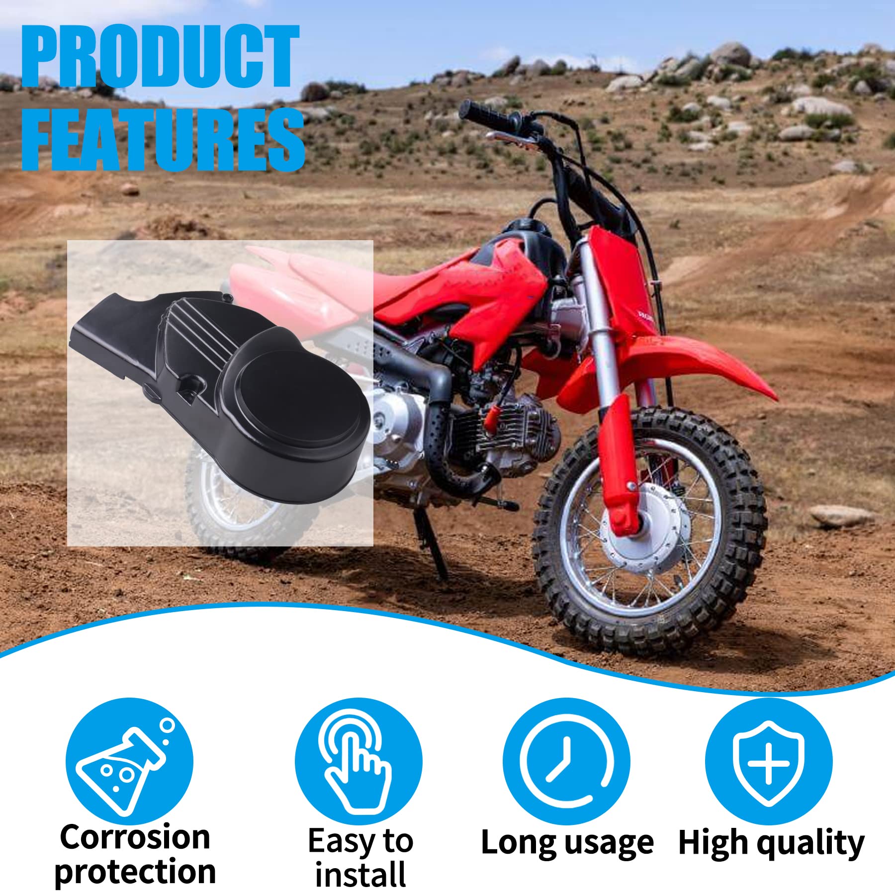 JINGKE Black Left Engine Stator Cover for 50cc-125cc Dirt Bikes - Compatible with CRF50, XR50, SSR, Thumpstar, Apollo, Taotao, and