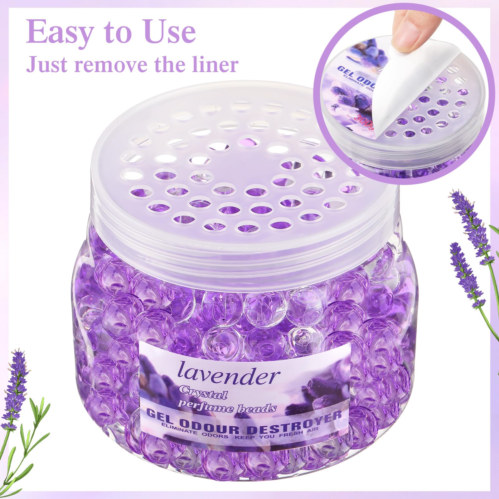 Dansib 9 Pack Odor Eliminator Gel Beads Bulk 10 Ounces Air Freshener Gel Beads Odor Eliminator for Home, Bathrooms, Cars, Boats