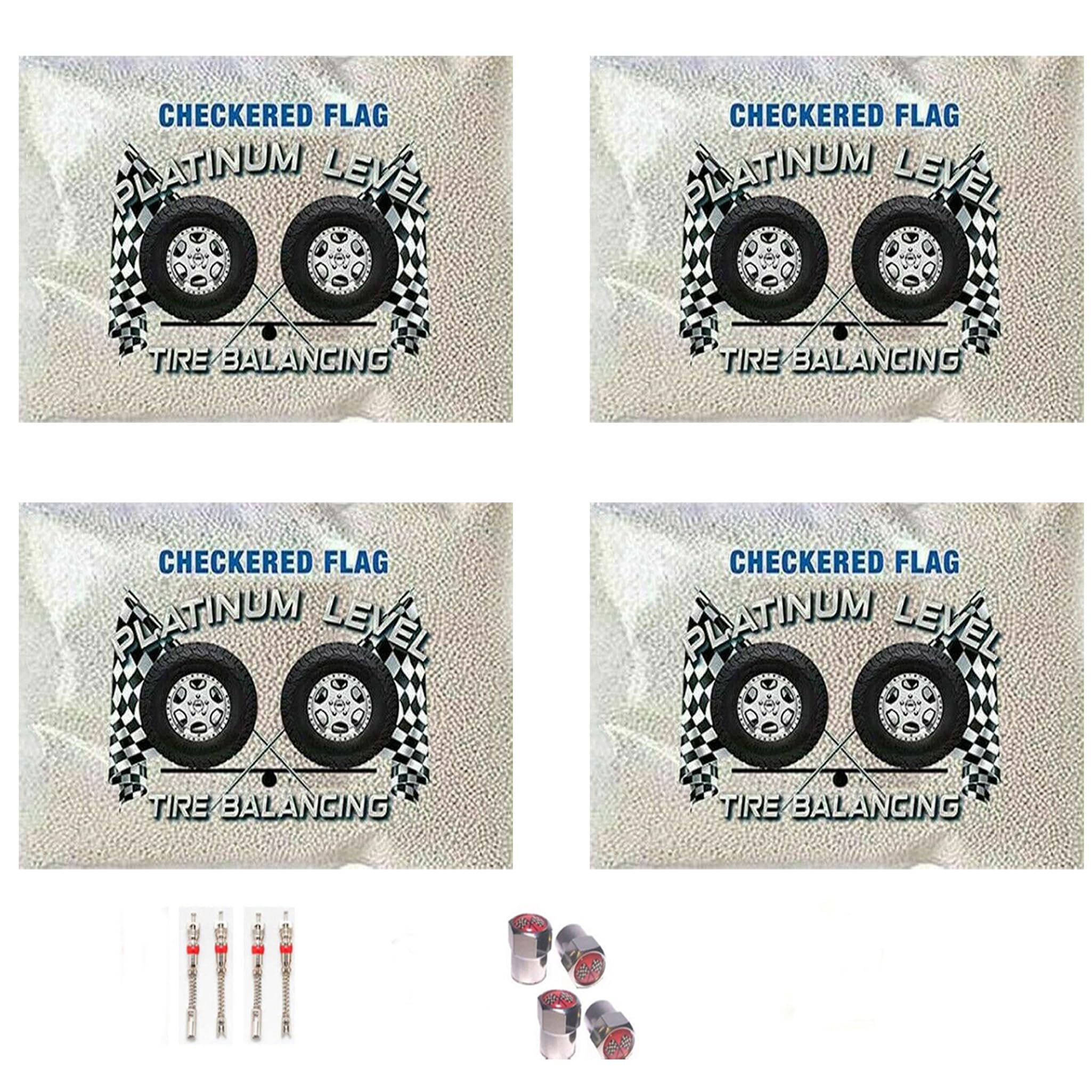 Checkered Flag Tire Balance Beads 6Oz Bags Set Of 4, Balancing Beads For Use In Semi, Truck, Off Road Vehicles, Trailer Wheels