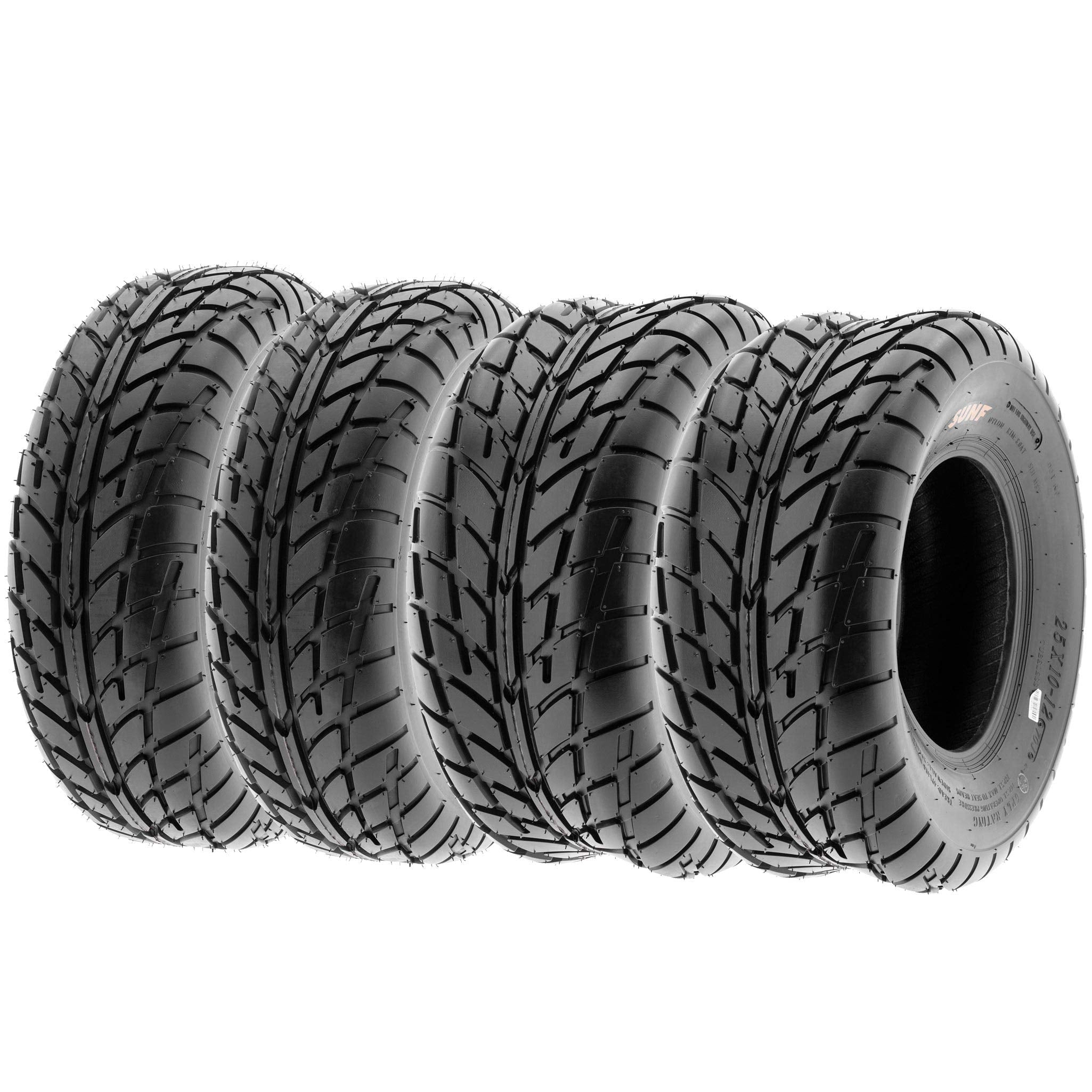 Set of 4 SunF A021 TT Sport ATV UTV Flat Track Tires 25x8-12 Front & 25x11-10 Rear, 6 PR, Tubeless