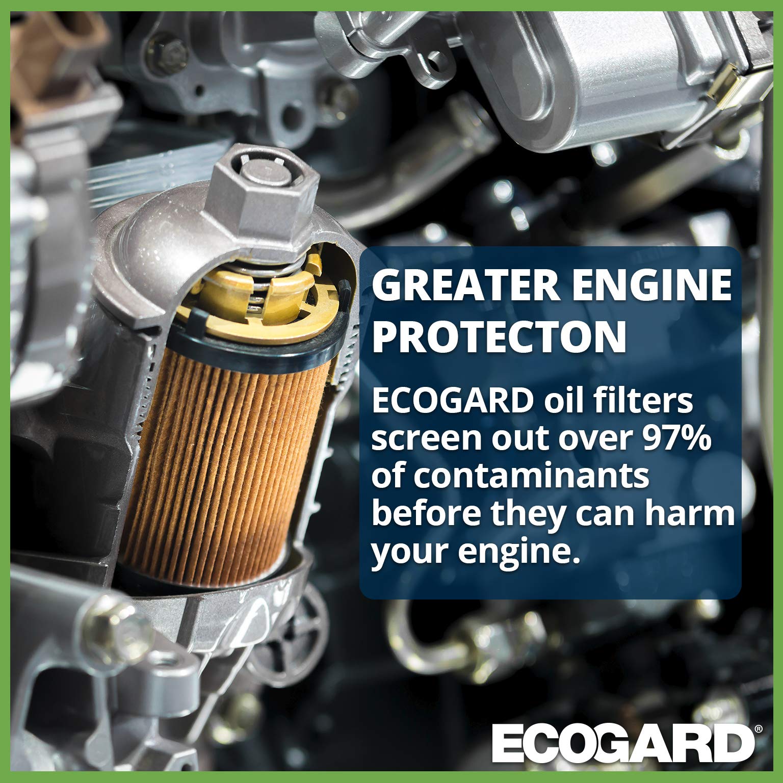 Ecogard X6162 Premium Cartridge Engine Oil Filter For Conventional Oil Fits Fiat 500 1.4L 2012-2019, 500L 1.4L 2014-2020, 124 Sp