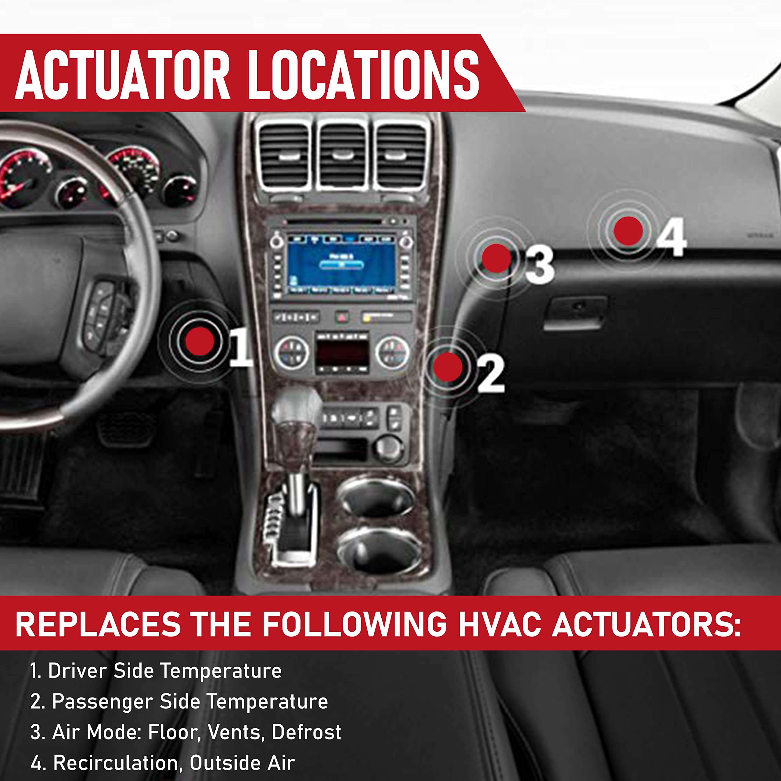 Hvac Air Blend Door Actuator - Replaces 15-73989, 604-140, 20826182, 1573989 - Compatible With Chevy Traverse 09-12, Gmc Acadia
