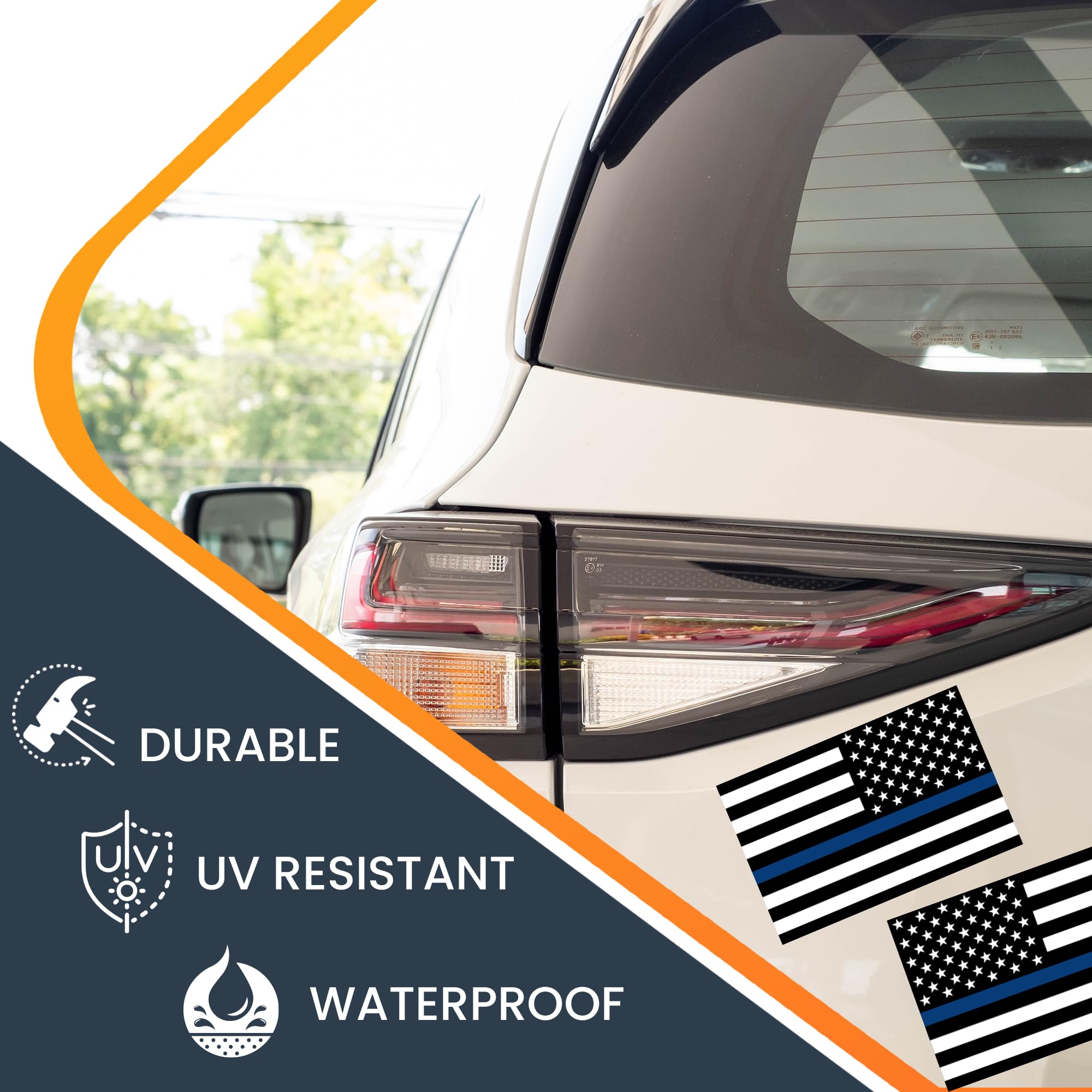 Magnet Me Up Thin Blue Line American Flag Magnet Decal, 4X6 Inches, Opposing 2 Pack, Heavy Duty Automotive Magnet For Car Truck