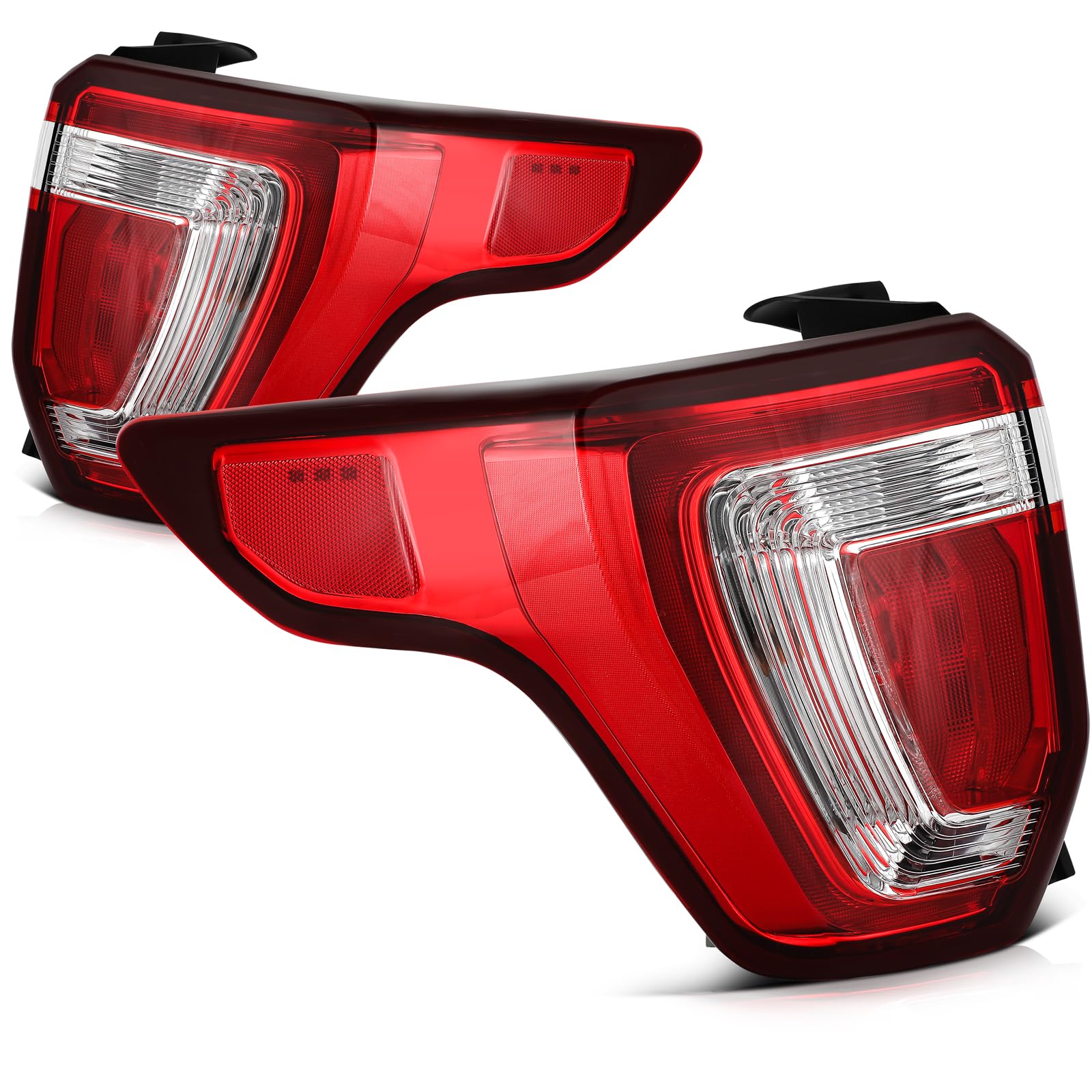 LBRST Tail Light Fit 2016-2019 for Explorer Black Housing Red Lens Pair Tail Light Assembly FO2800251