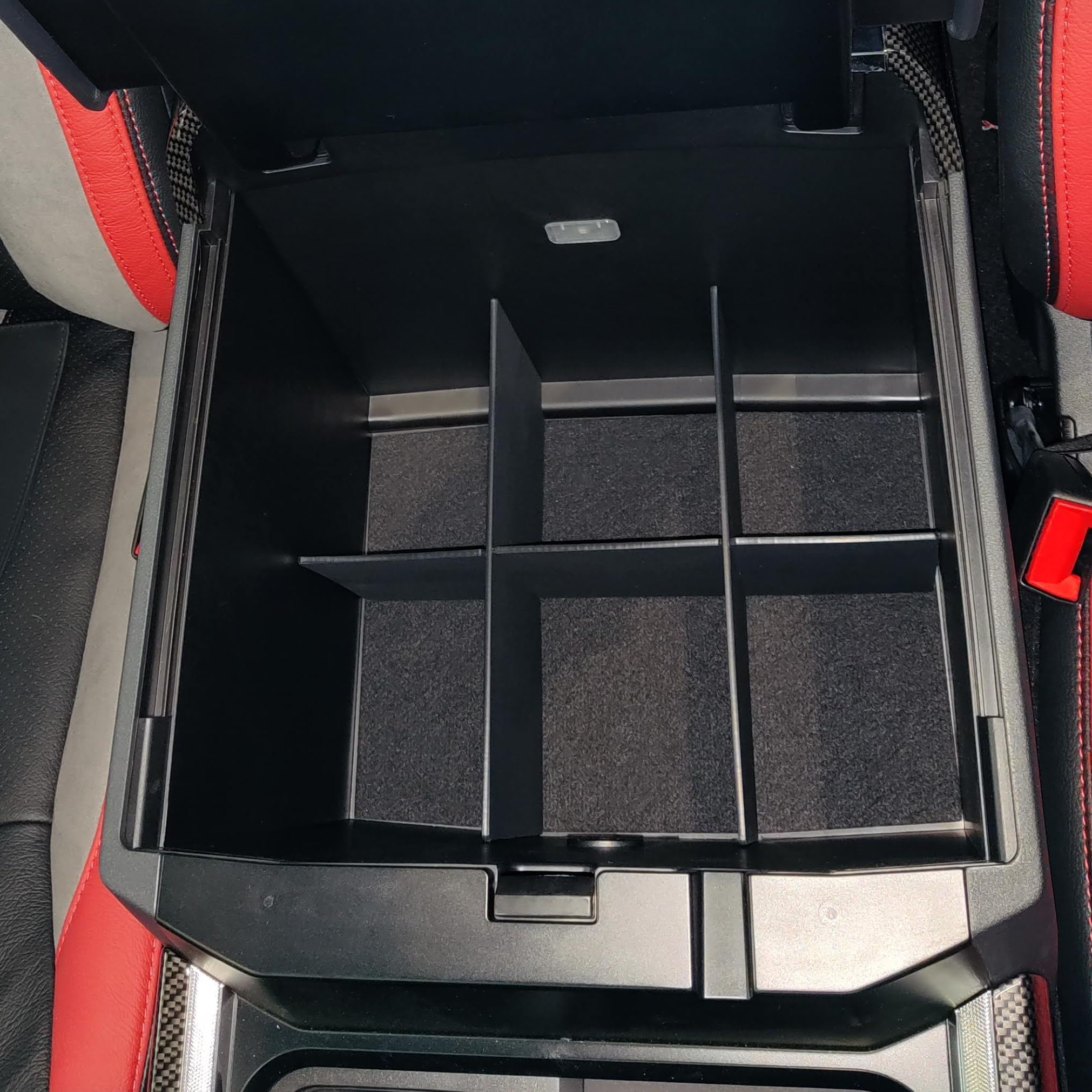 Vehicle OCD Center Console Organizer for Ford SuperDuty 2023-2026, SLX180, Black, Made in USA, Durable Plastic