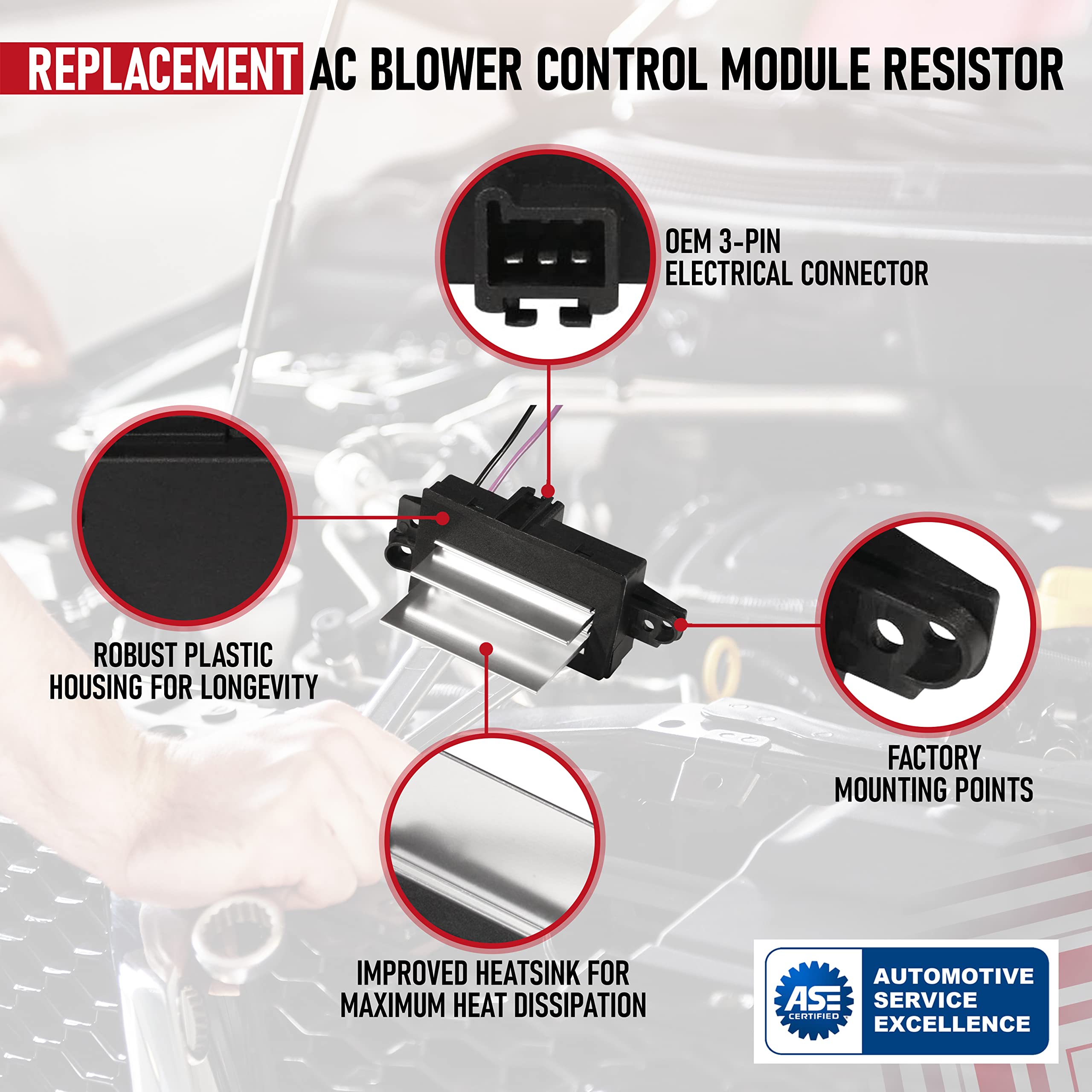 Hvac Blower Motor Resistor - Compatible With Chevy, Cadillac, Gmc And Other Gm Vehicles - Silverado, Trailblazer, Envoy, Sierra,