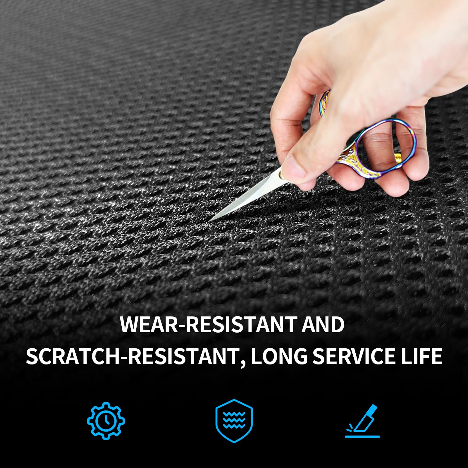 KINGLETING Cool Seat Cushion, Breathable Car Seat Cushion Universal Fit for Most for Auto SUV Truck, Non-Slip Seat Protector (L)