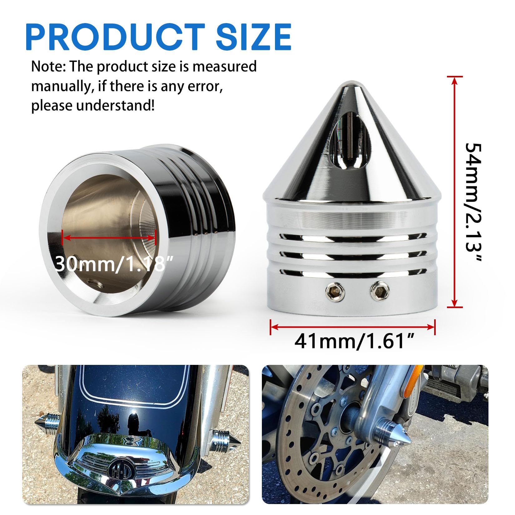 Front Axle Caps, Psler Motorcycle Front Axle Nut Cover Cap For Softail Road King Street Electra Glide Fat Boy Iron 883, Cnc Alum