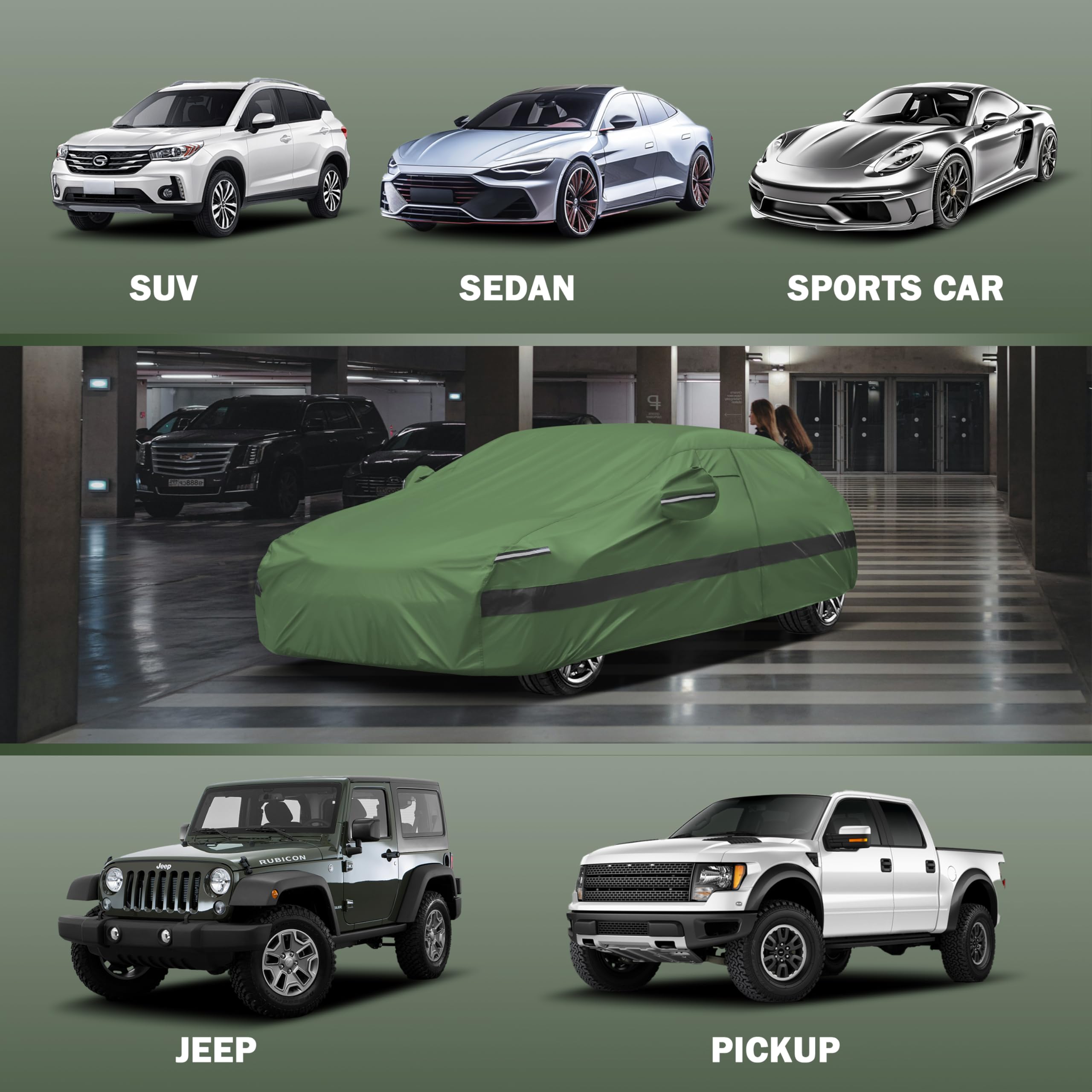 Jurmon Heavy Duty Outdoor Car Cover Intended For Beetle Bug,Waterproof All Weather For Automobiles, Outdoor Full Cover Rain Sun