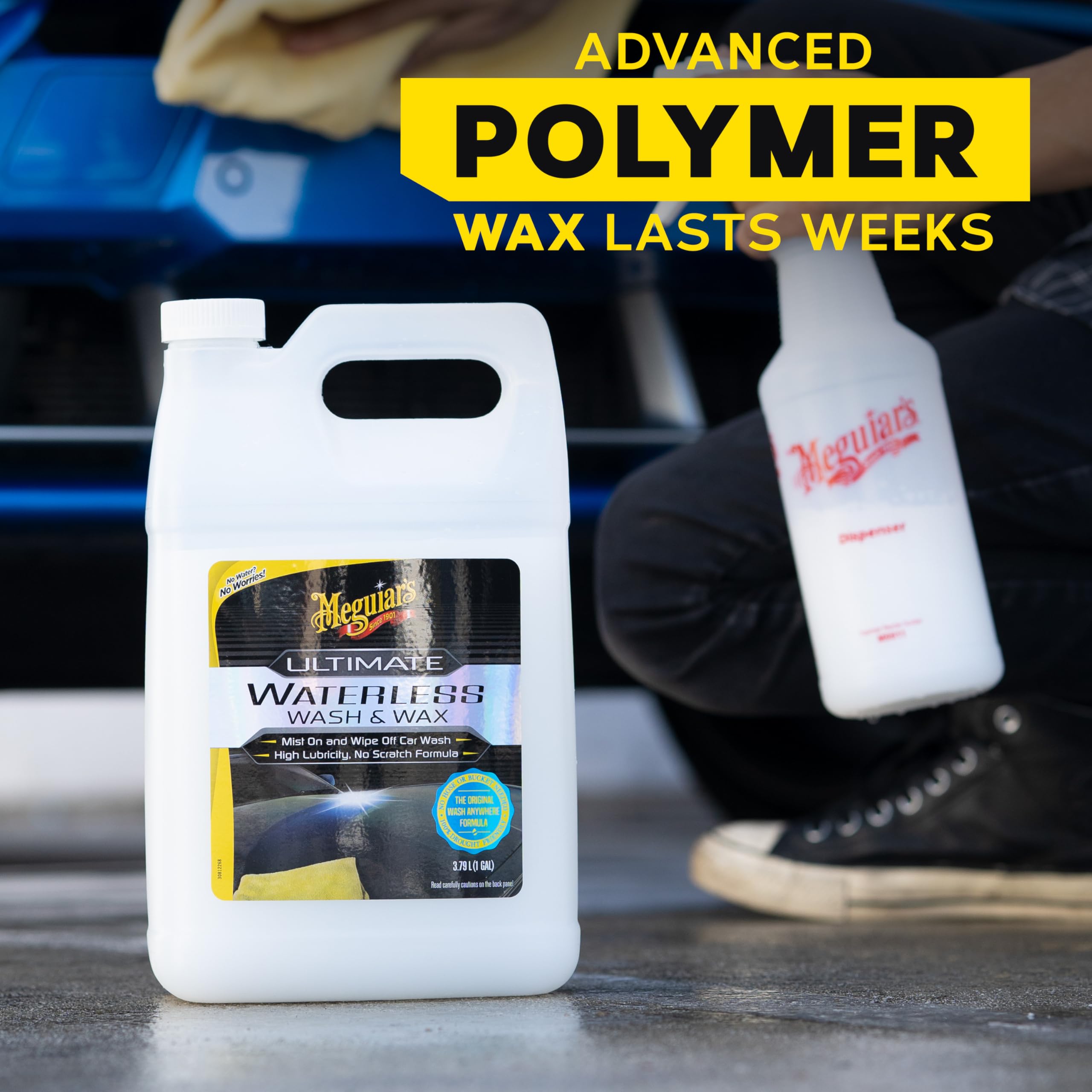Meguiar's Ultimate Waterless Wash & Wax - 1 Gallon Container, White, Model G3601FFP