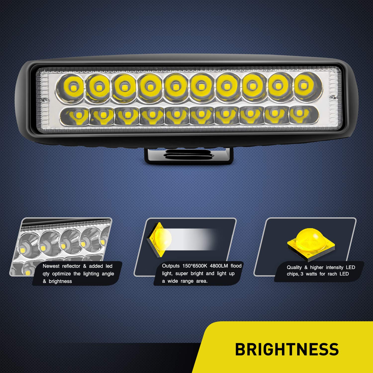 Nilight 2Pcs Led Pods 6 Inch 60W Spot Light Bar 3000Lm Driving Fog Off Road Lights 12V/24V For Trucks Jeep Utv Atv Marine Boat G