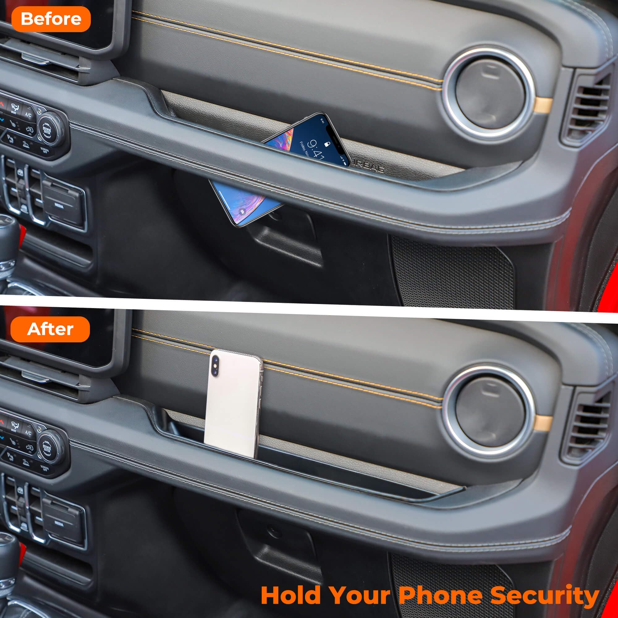 Savadicar Grab Bar Tray for 2024-2025 Jeep Wrangler & Gladiator, Black ABS Storage Organizer, Model SAGBT081881