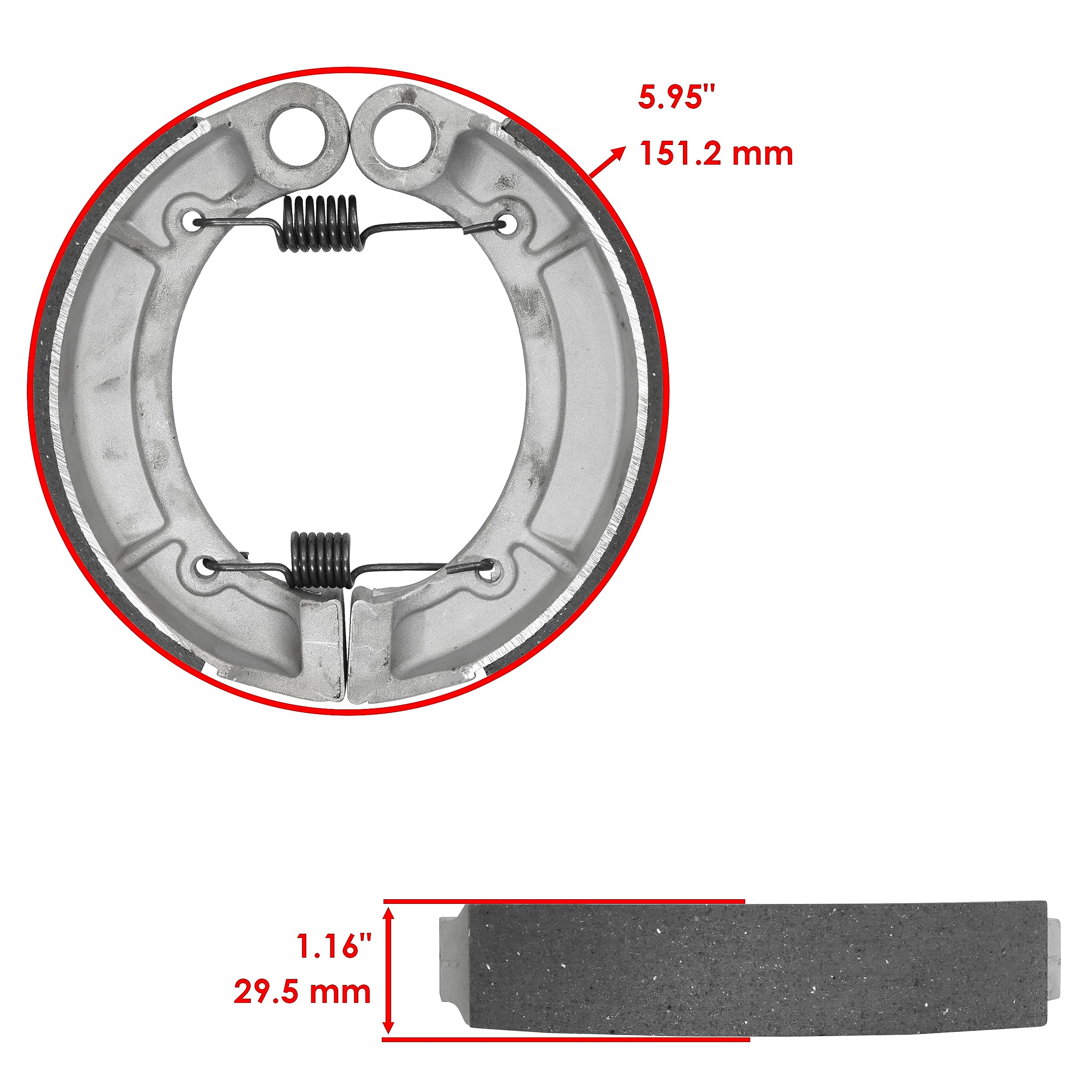 Caltric Rear Brake Shoes Compatible With Yamaha Bruin 350 Yfm350 Yfm-350 Yfm 350 2X4 4X4 2004 2005 2006 New
