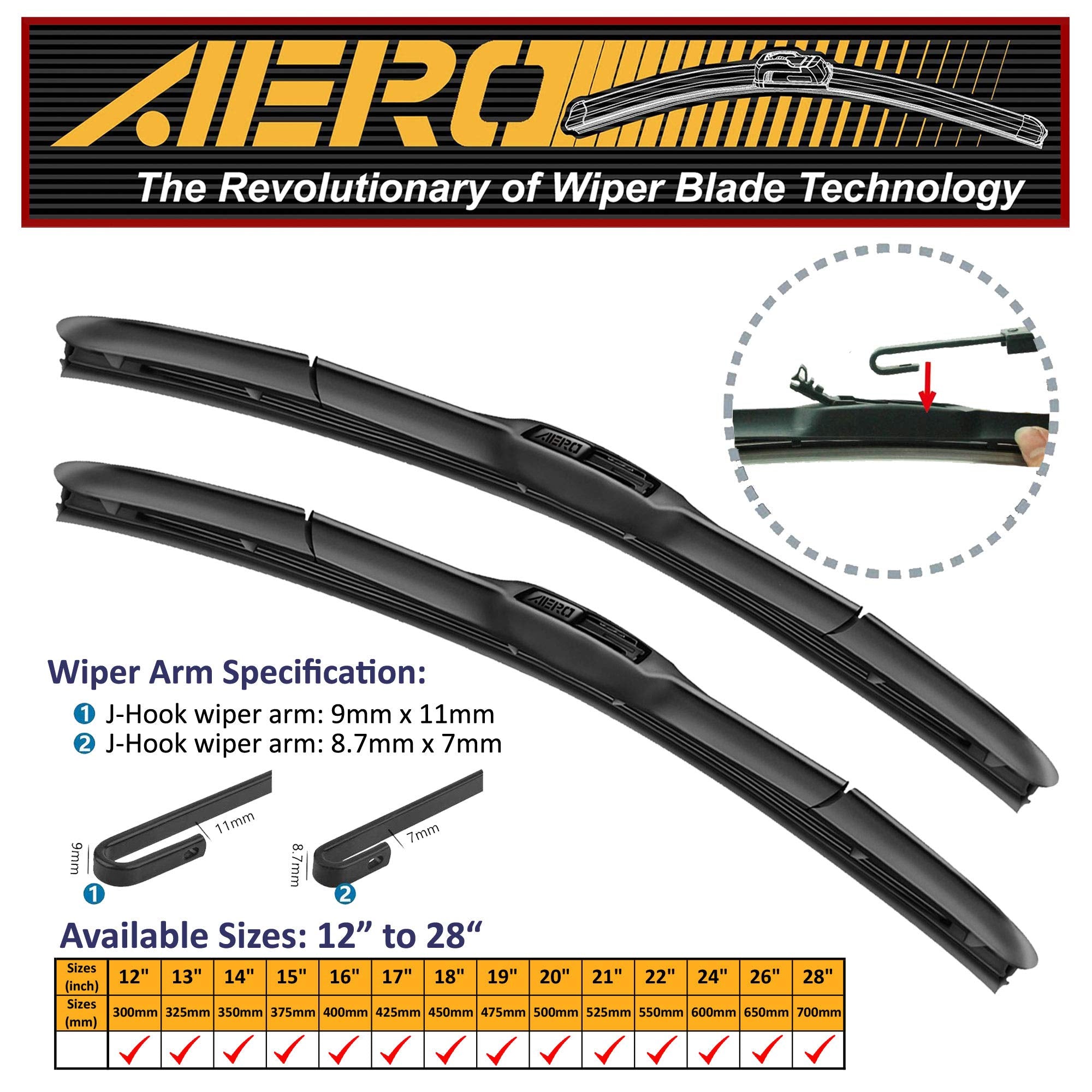 Aero Hybrid 22'' + 18'' Premium Quality All-Season Windshield Wiper Blades (Set Of 2)