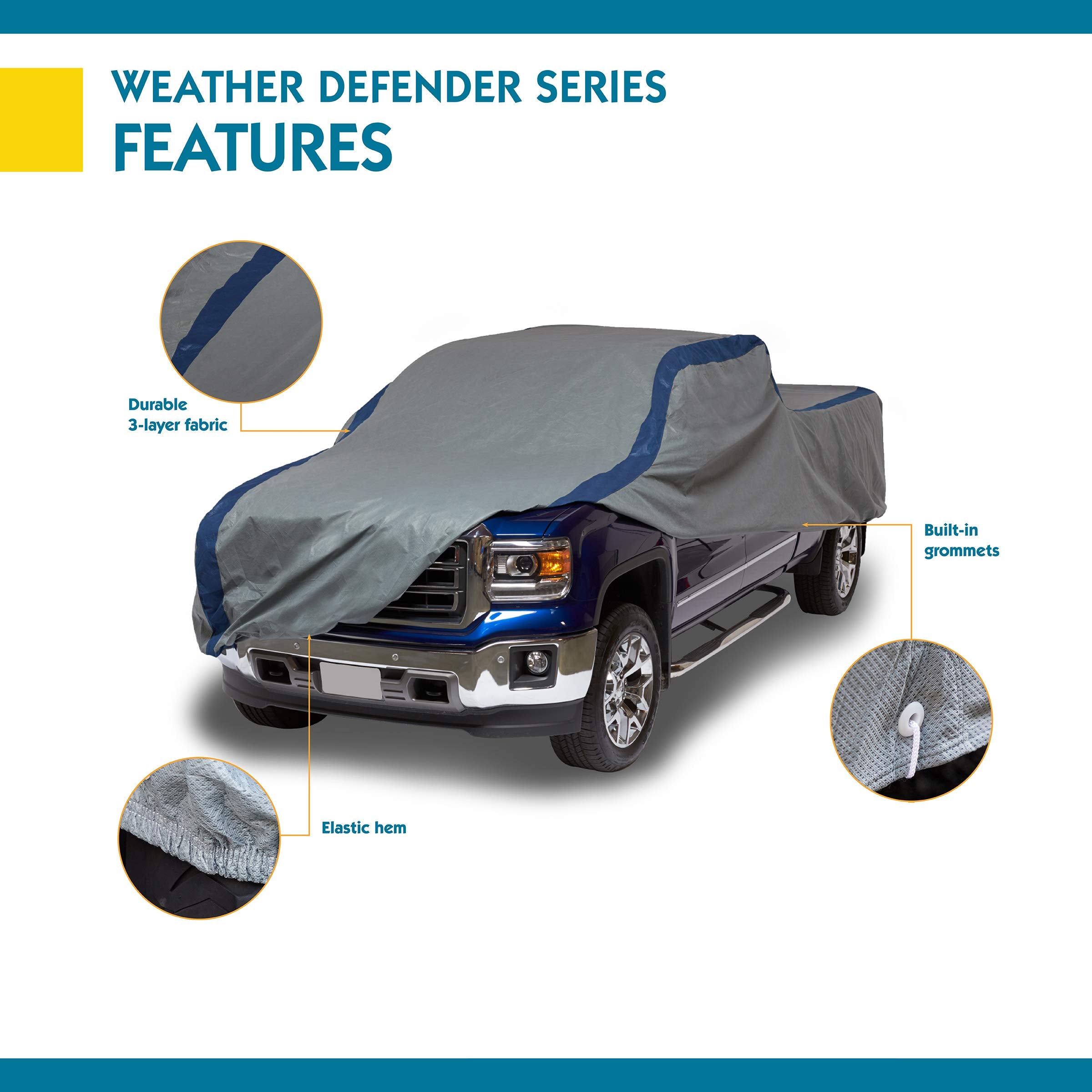 Duck Covers Weather Defender Pickup Truck Cover, Fits Extended Cab Short Bed Trucks up to 19 ft. 4 in. L