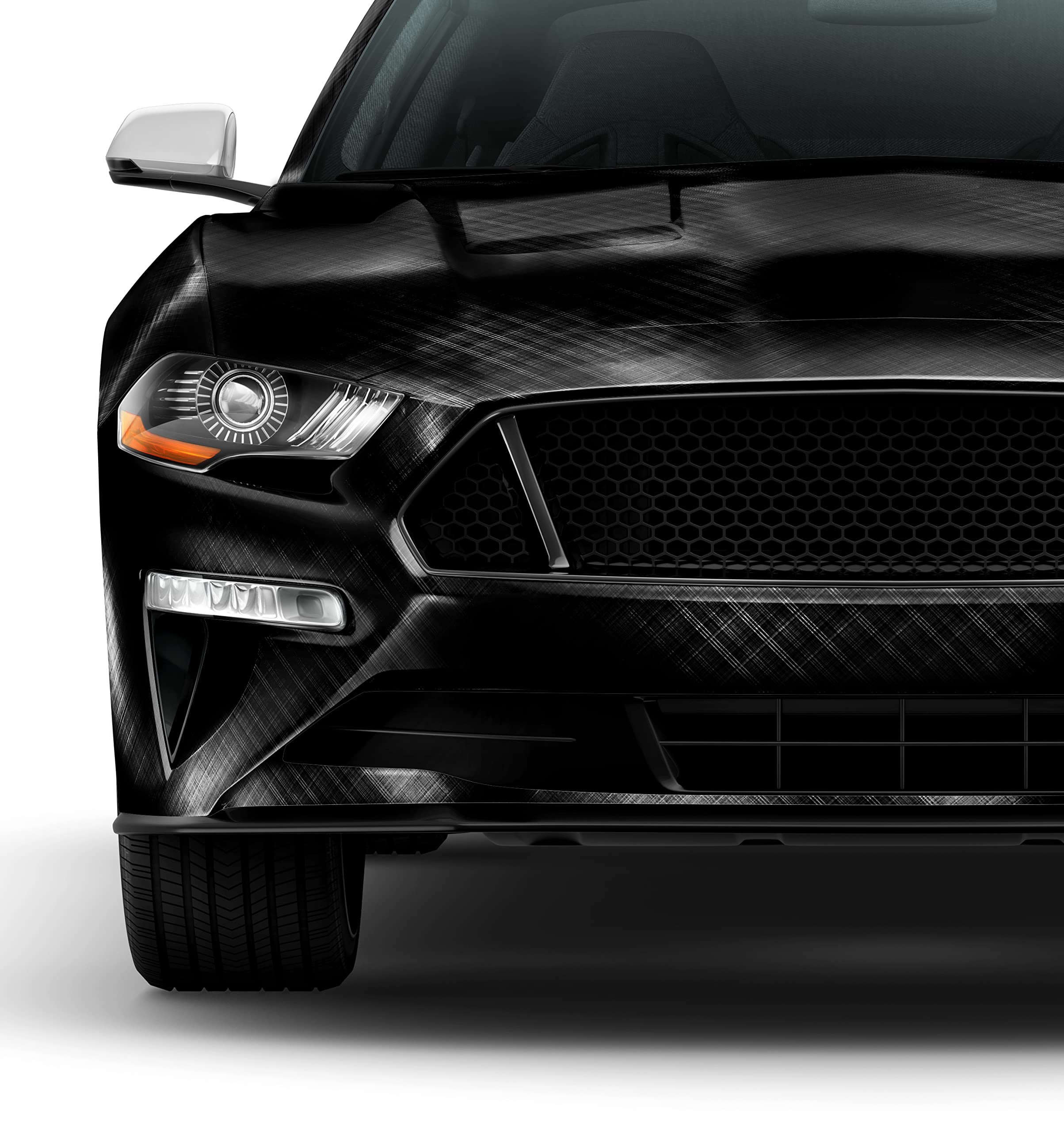 Vvivid Black Stealth Plaid Brushed Vinyl Car Wrap Roll (1Ft X 5Ft)