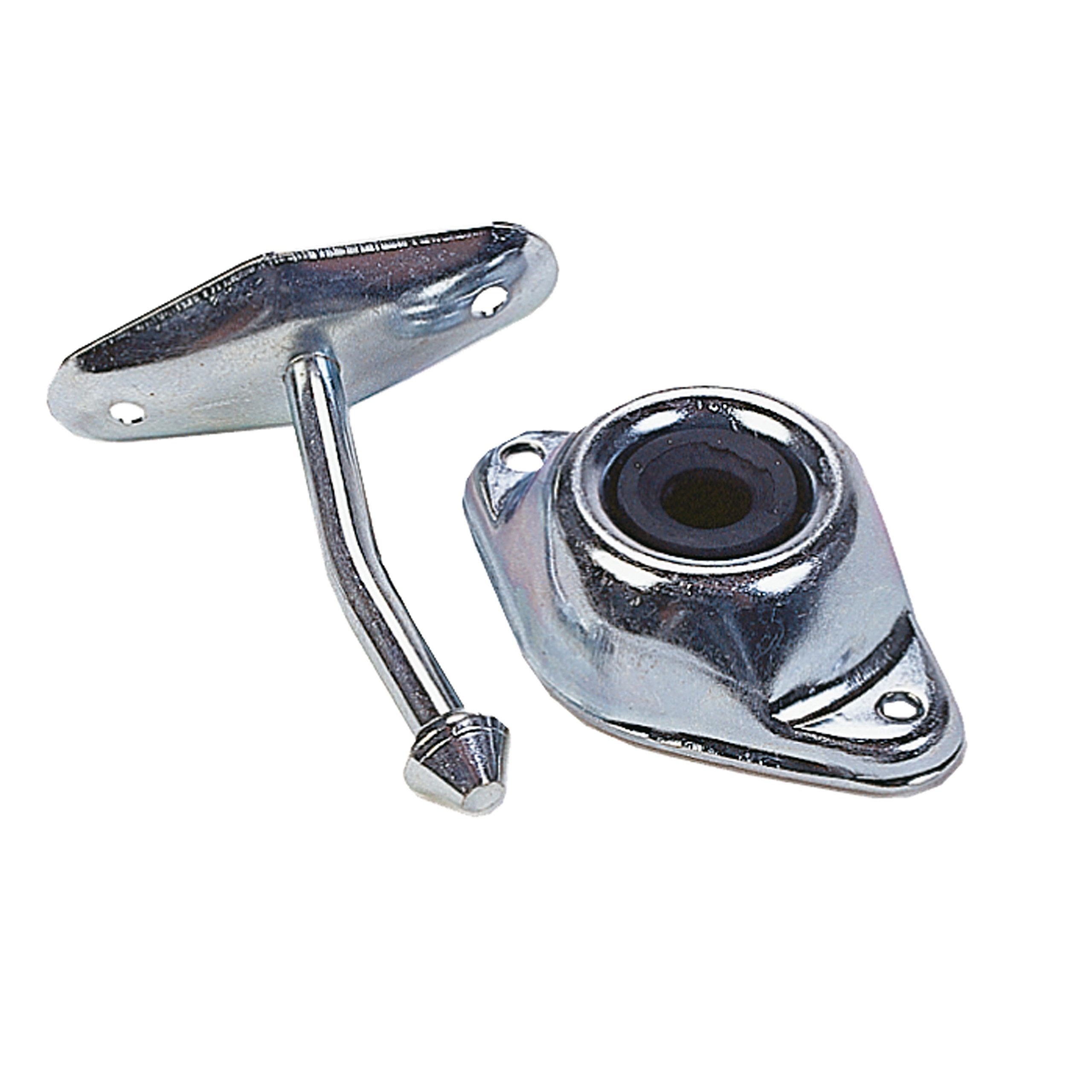 JR Products 10314 Plunger Door Holder - Angled, 4-3/4, SILVER