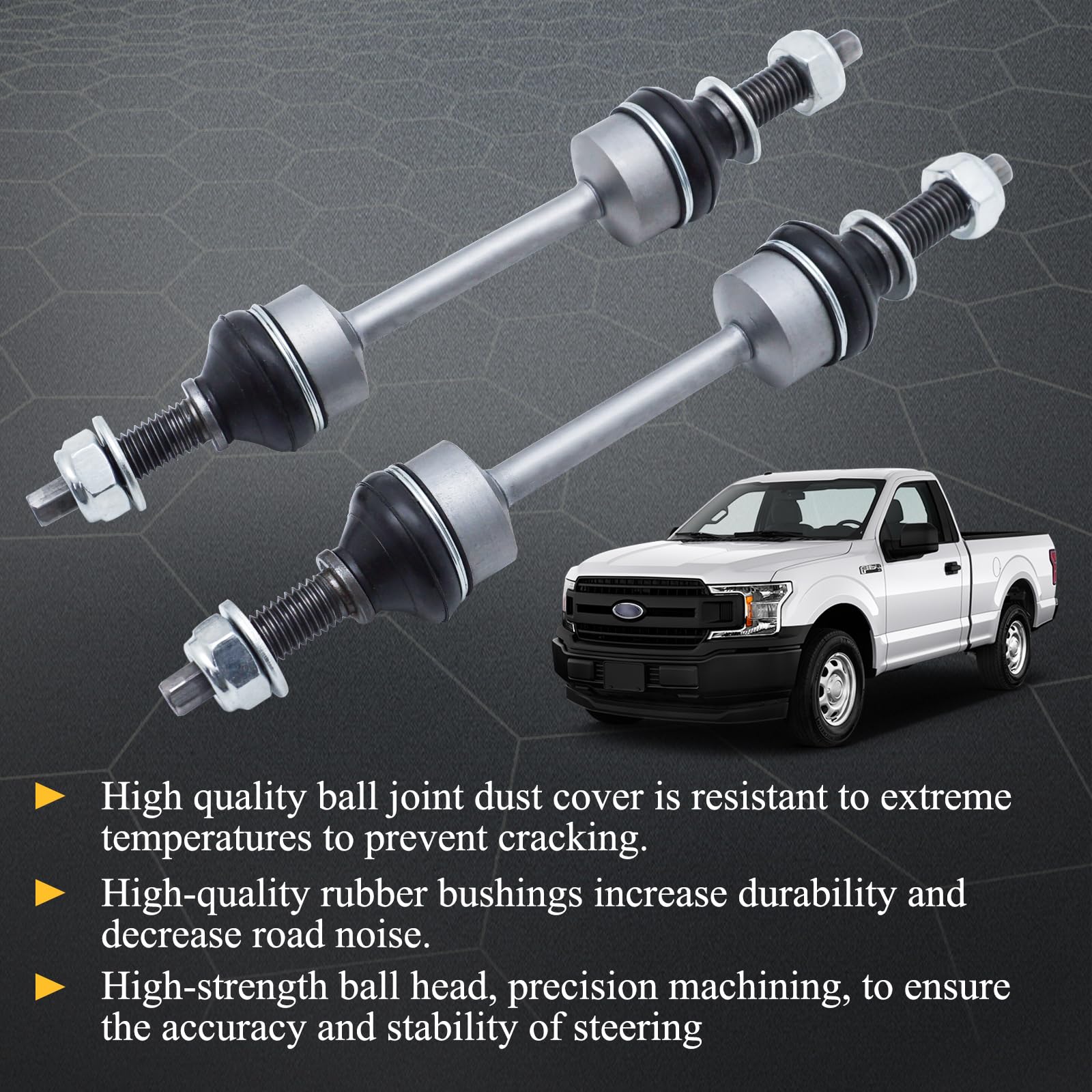 Zinc-Nickel Alloy Front Stabilizer Sway Bar End Link End Kit For 2009-2018 F-150 4Wd F-250 F-350 F-450 F-550 Super Duty 4Wd Mode