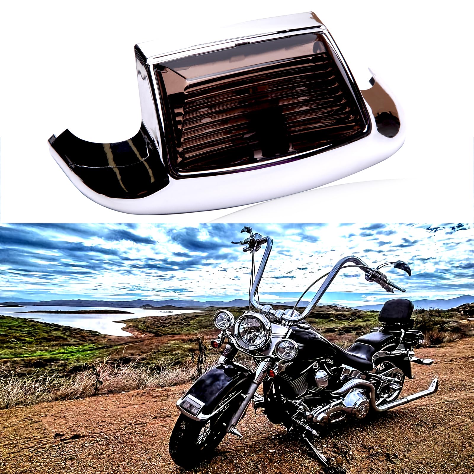 Rich Choices Front Smoked Fender Light LED Fender Tip Lights Compatible with Harley Road King Electra Glide Ultra Classic Herita