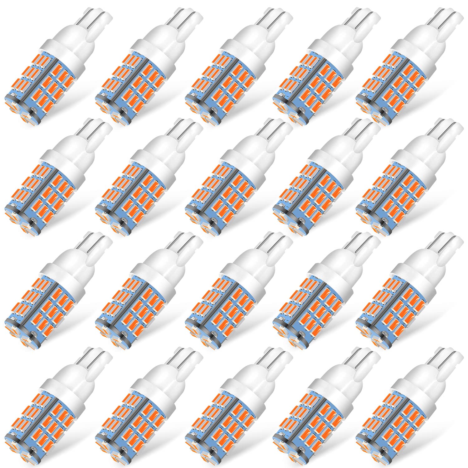Acohuike T10 921 194 168 175 Led Bulbs Warm White 20-Packs, Super Bright 3014 42-Smd Led Replacement 12 Volt Rv Camper Trailer B