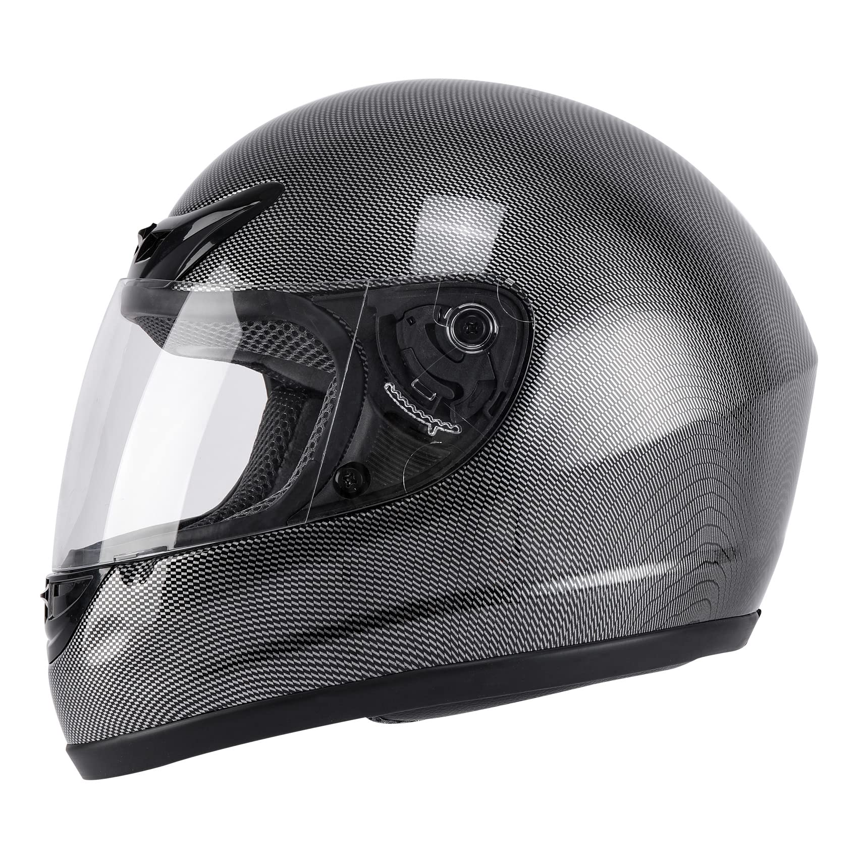 TCMT Gloss Black Full Face ATV/Dirt Bike Helmet - Medium, Polycarbonate, Flip-up Design with Open Face Sun Shield