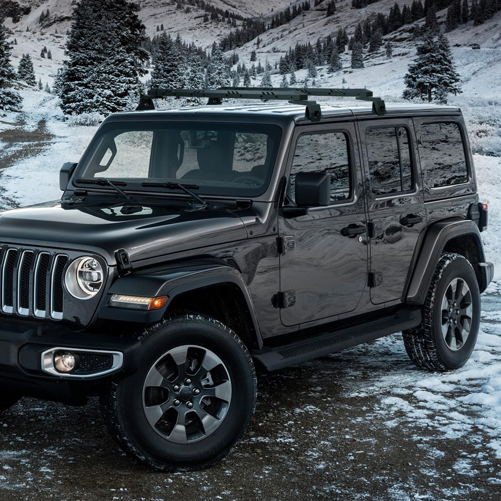 XOOKUN Heavy Duty Roof Rack Cross Bars for Jeep Wrangler JL JK Gladiator JT, 420 lbs Capacity, Black Alloy Steel