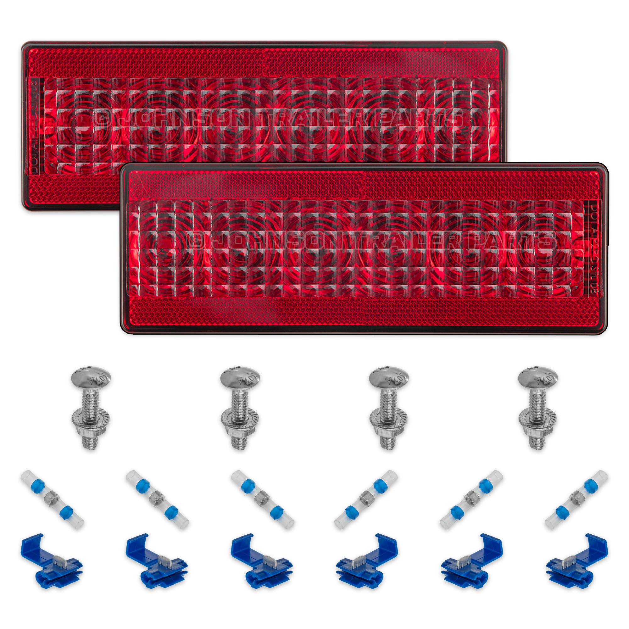 Johnson Trailer Parts Submersible LED Boat Trailer Light Kit, Waterproof Stop Turn Tail Lamp, License Plate Light (T80 8 Box)