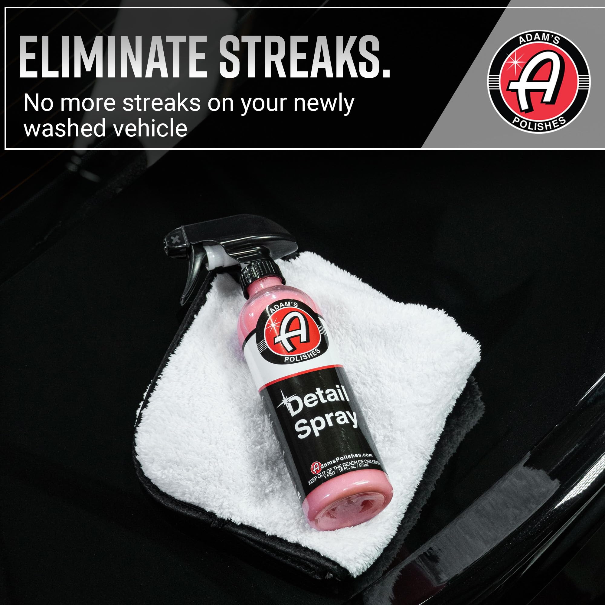 Adam's Polishes Detail Spray - Quick Waterless Detailer, 128 Fl Oz, Model DS-GAL, Adds Shine & Gloss for Car Detailing