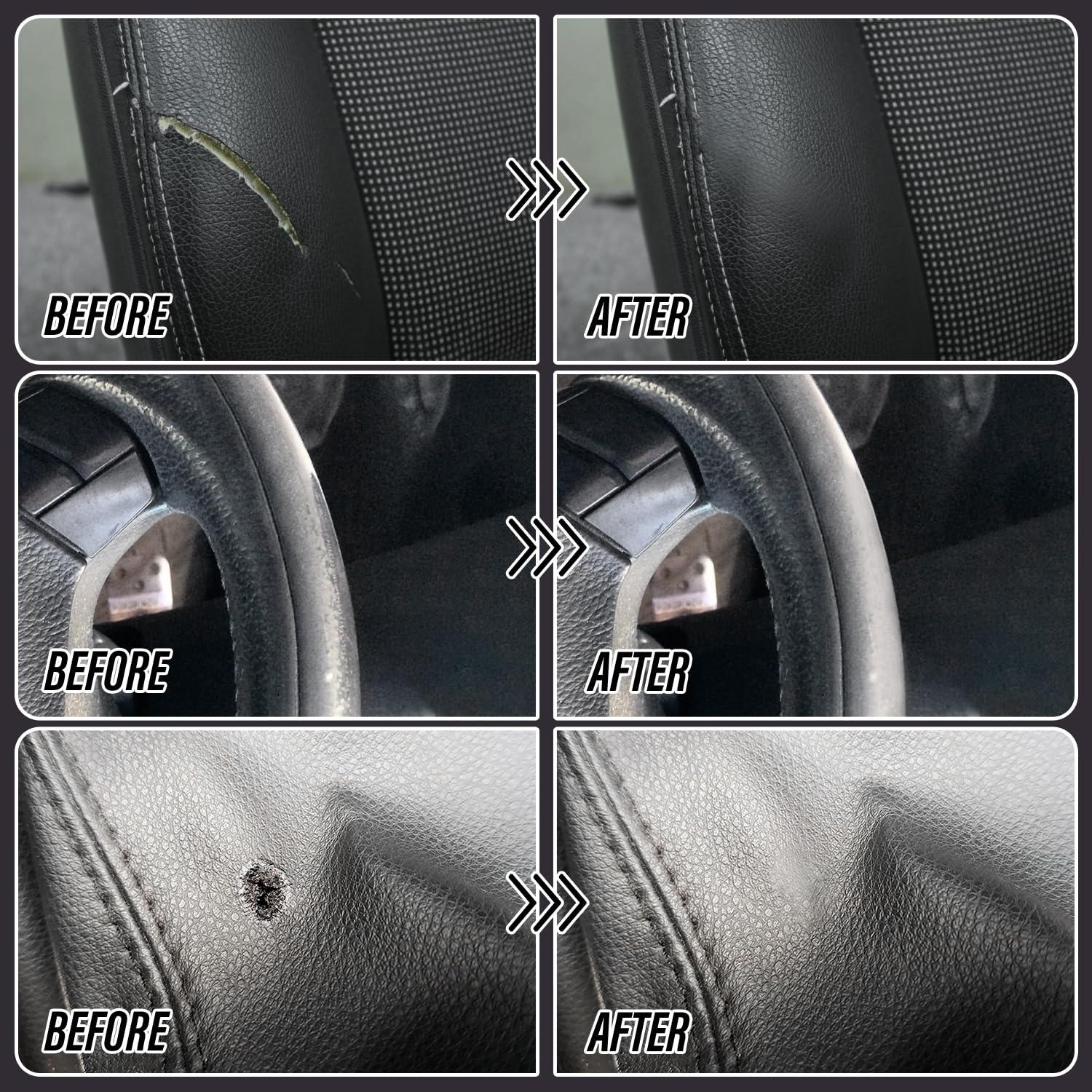 Black Leather Repair Kit Car Interior, Color Match Leather Seat Repair Kit For Cars, Easily Used Car Leather Repair Kit To Repai
