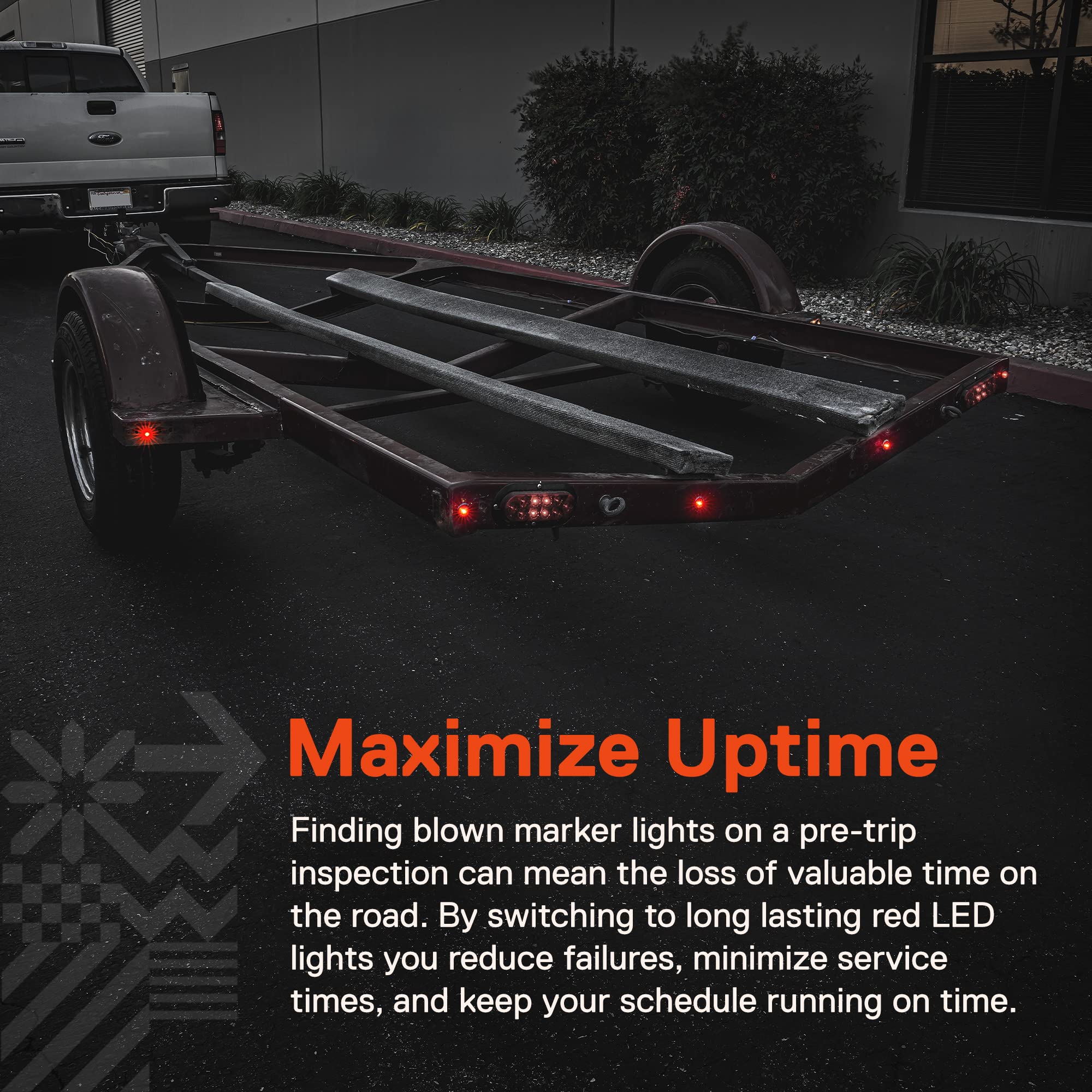 True Mods 2Pc 3/4'' Inch Round Red Trailer 12V Led Marker Light [Dot Fmvss 108] [Sae P2Pc] [Semi-Spherical Output] [Ip67 Waterpr