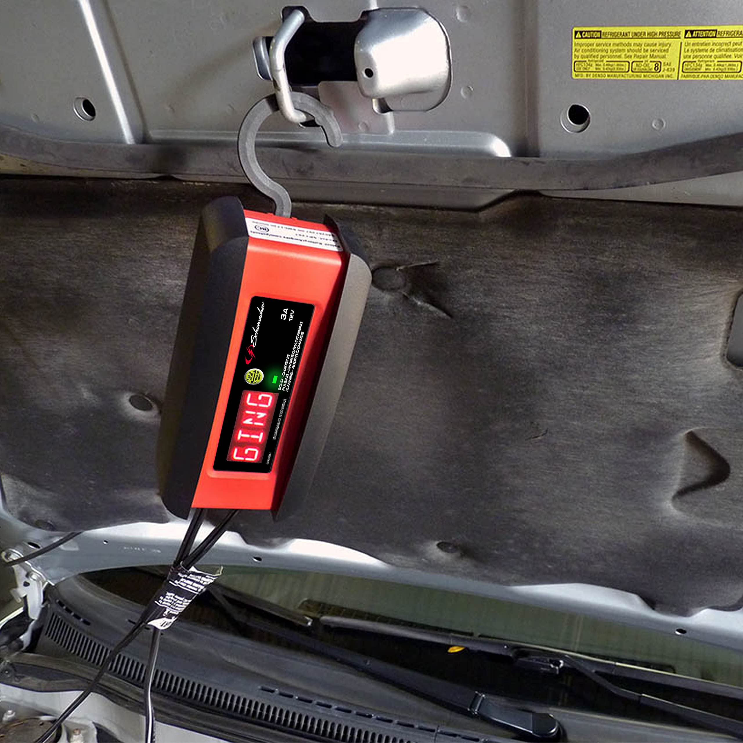 Schumacher Electric 3-in-1 Battery Charger SP1297 - 12V, 3 Amp, Fully Automatic, Red, for Cars, Motorcycles, Lawn Tractors, Marine Batteries