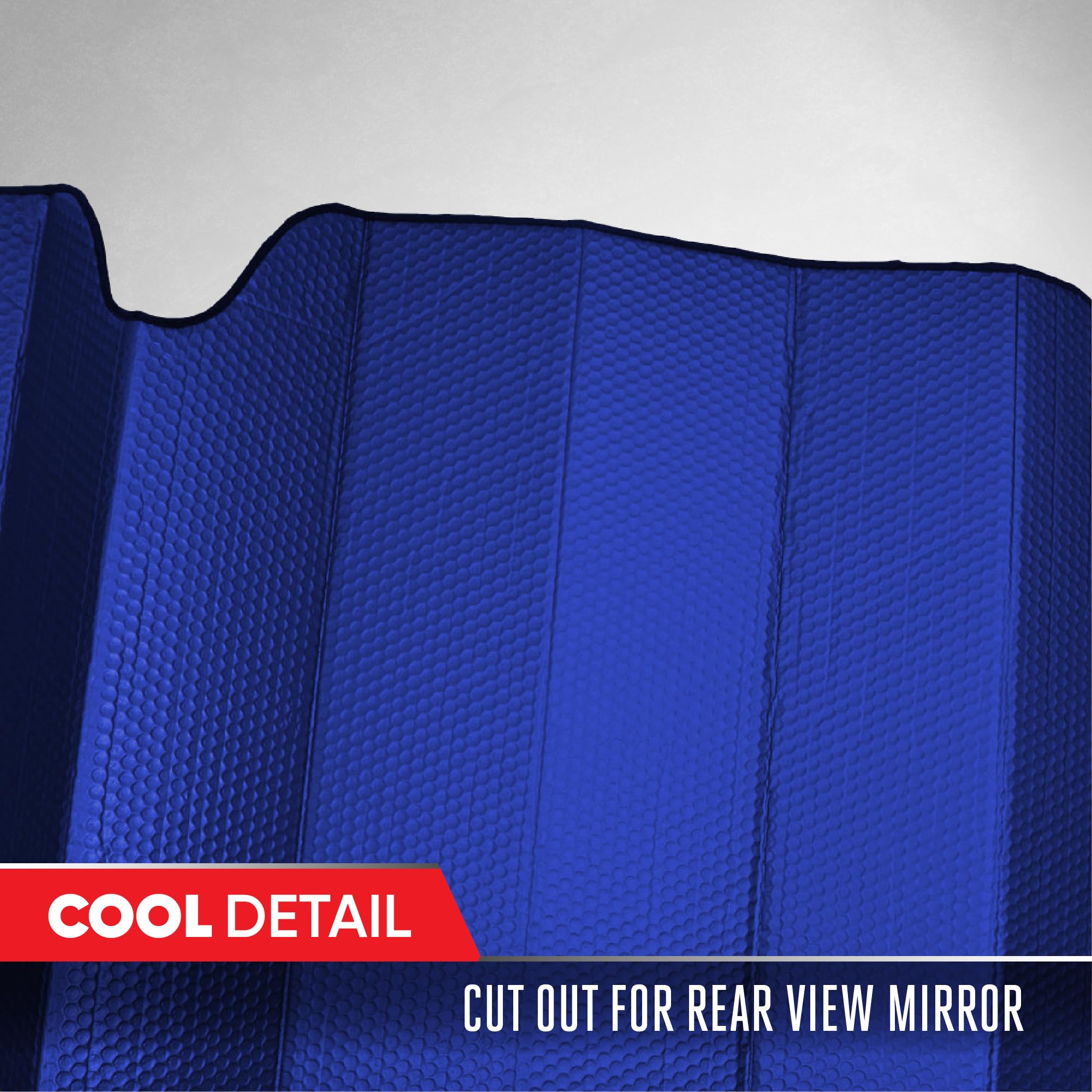 Motor Trend Blue Accordion Folding Car Windshield Sun Shade - Blackout Sun Visor For Car Windshield - Foldable Jumbo Sunshade An