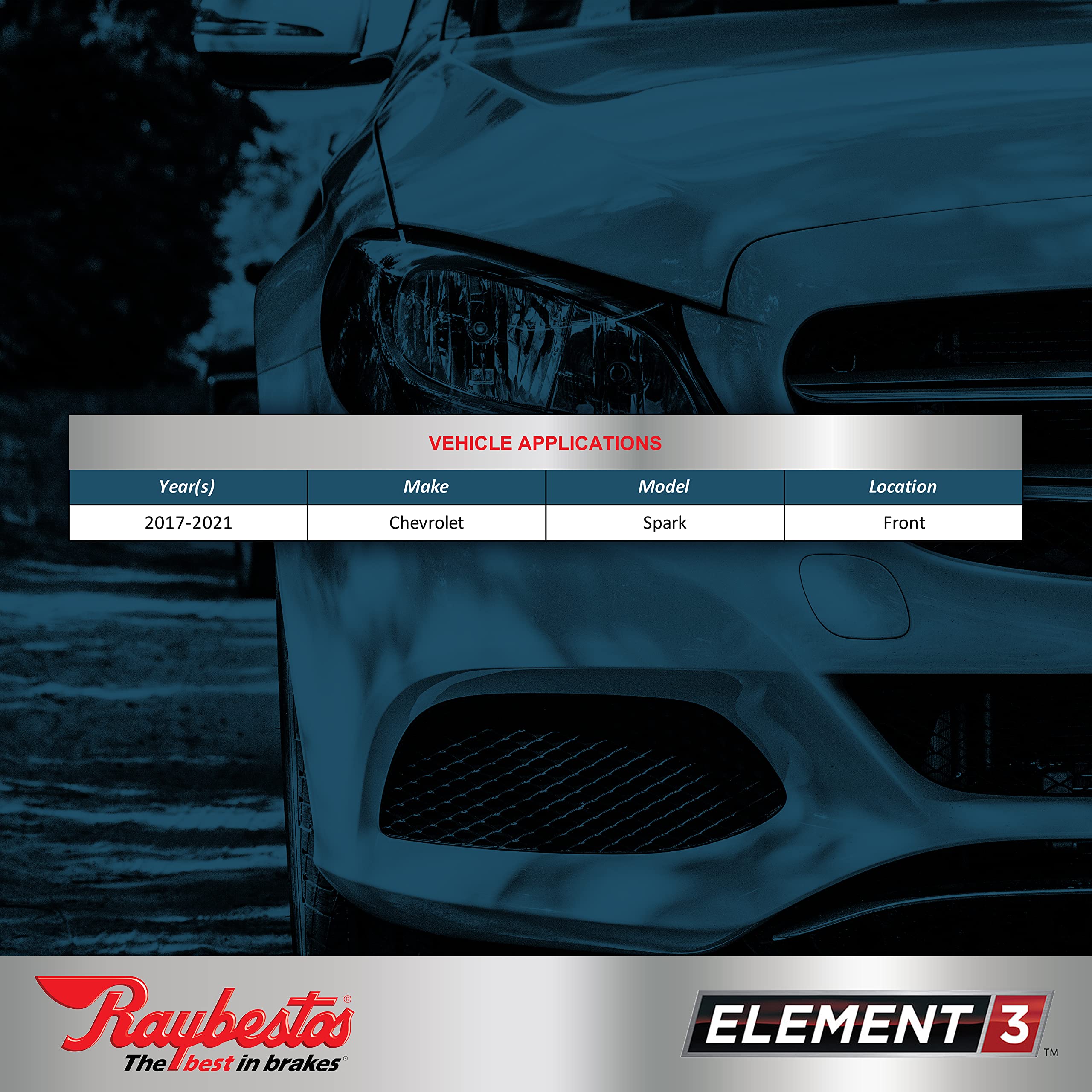Raybestos Premium Raybestos Element3 Eht Replacement Front Brake Pad Set For Select 2017-2021 Chevrolet Spark Model Years (Eht18