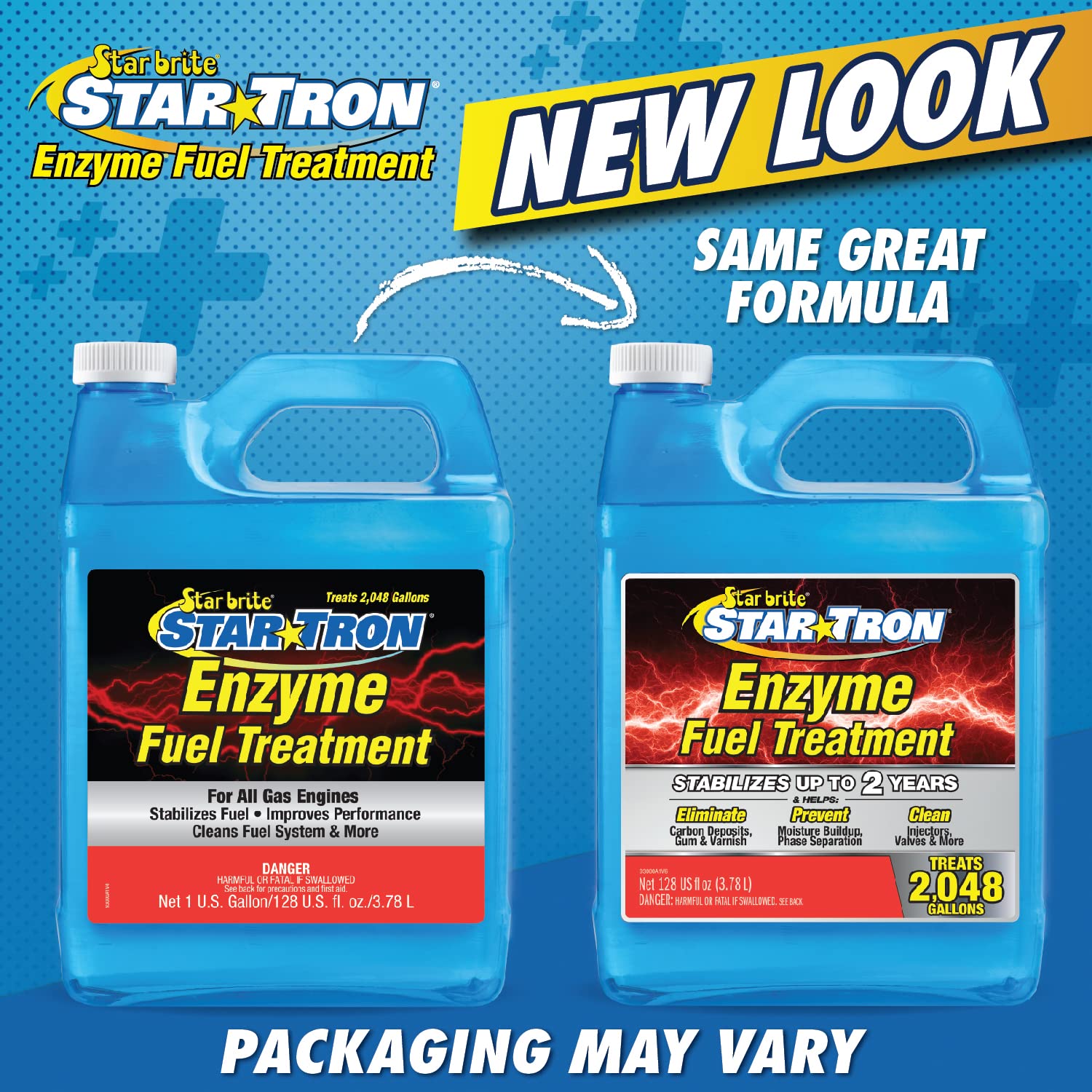 STAR BRITE Star Tron Enzyme Fuel Treatment, 128 Fl. Oz., Treats 2,048 Gallons, Improves MPG, Reduces Emissions, 1 Gallon, Blue