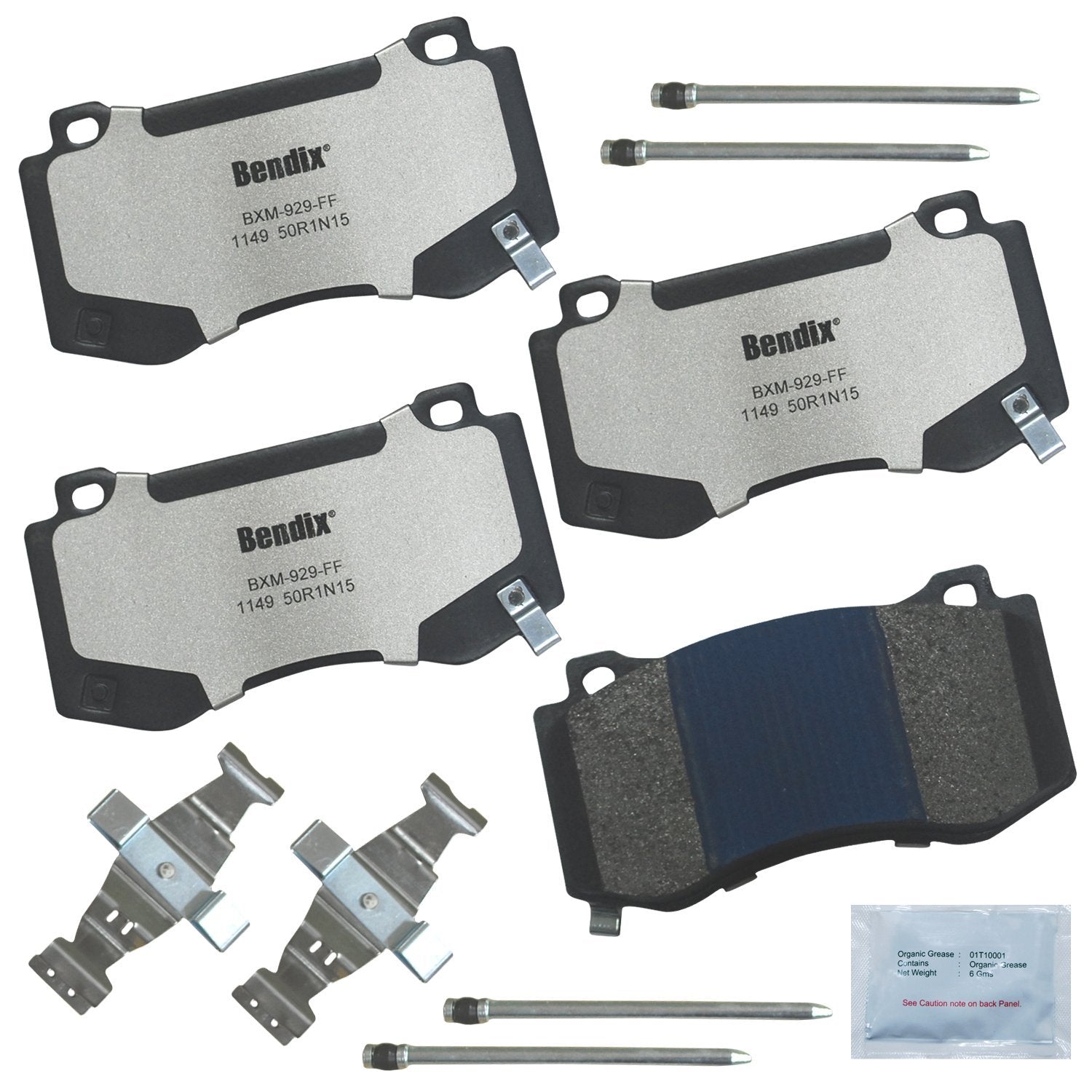 Bendix Fleet Metlok Mkd1149Fm Semi-Metallic Front Brake Pads For Select Models Chrysler 300, Dodge Challenger, Charger, Magnum,