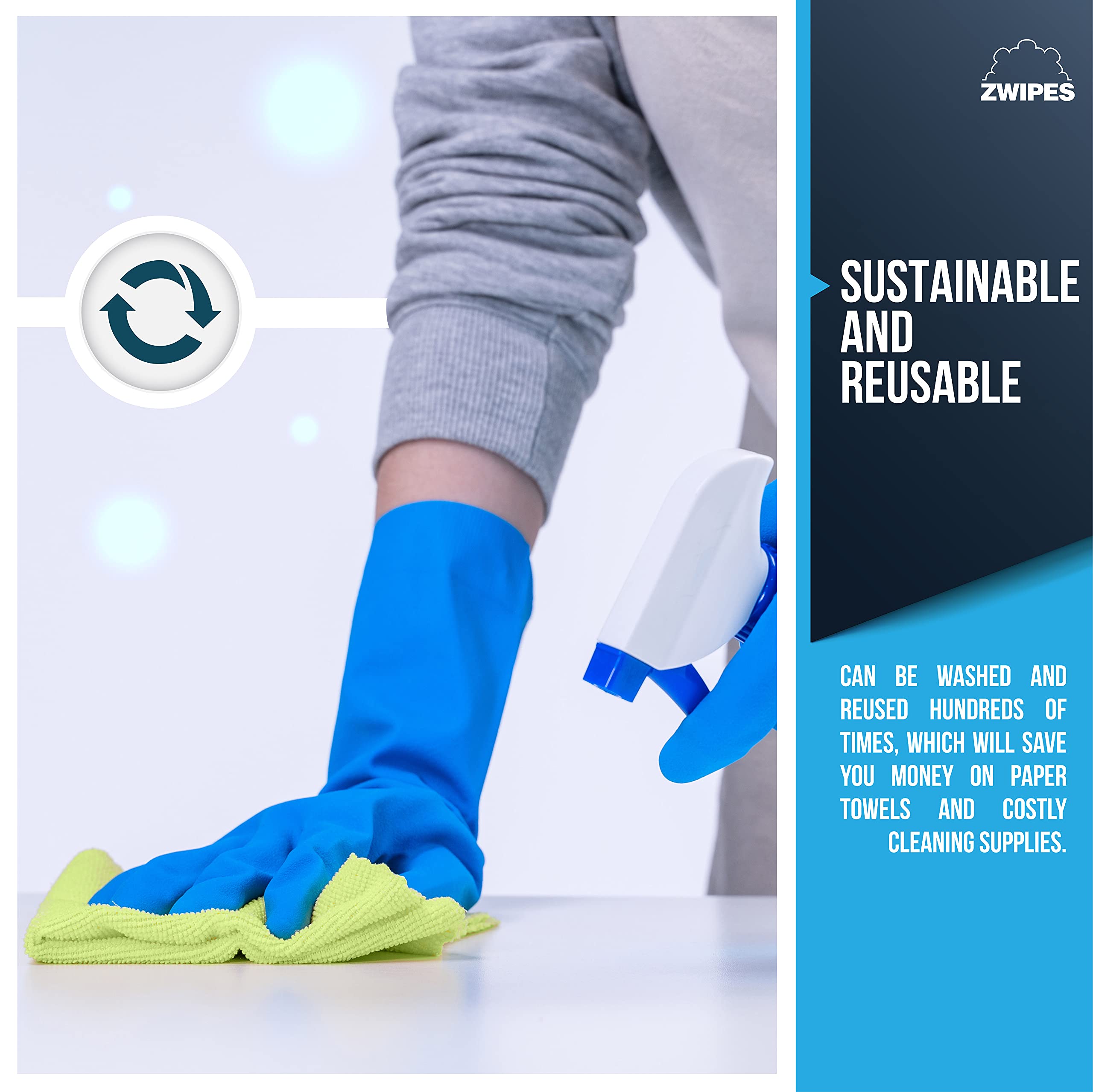 Zwipes 924 Microfiber Cleaning Cloths, 24 Pack