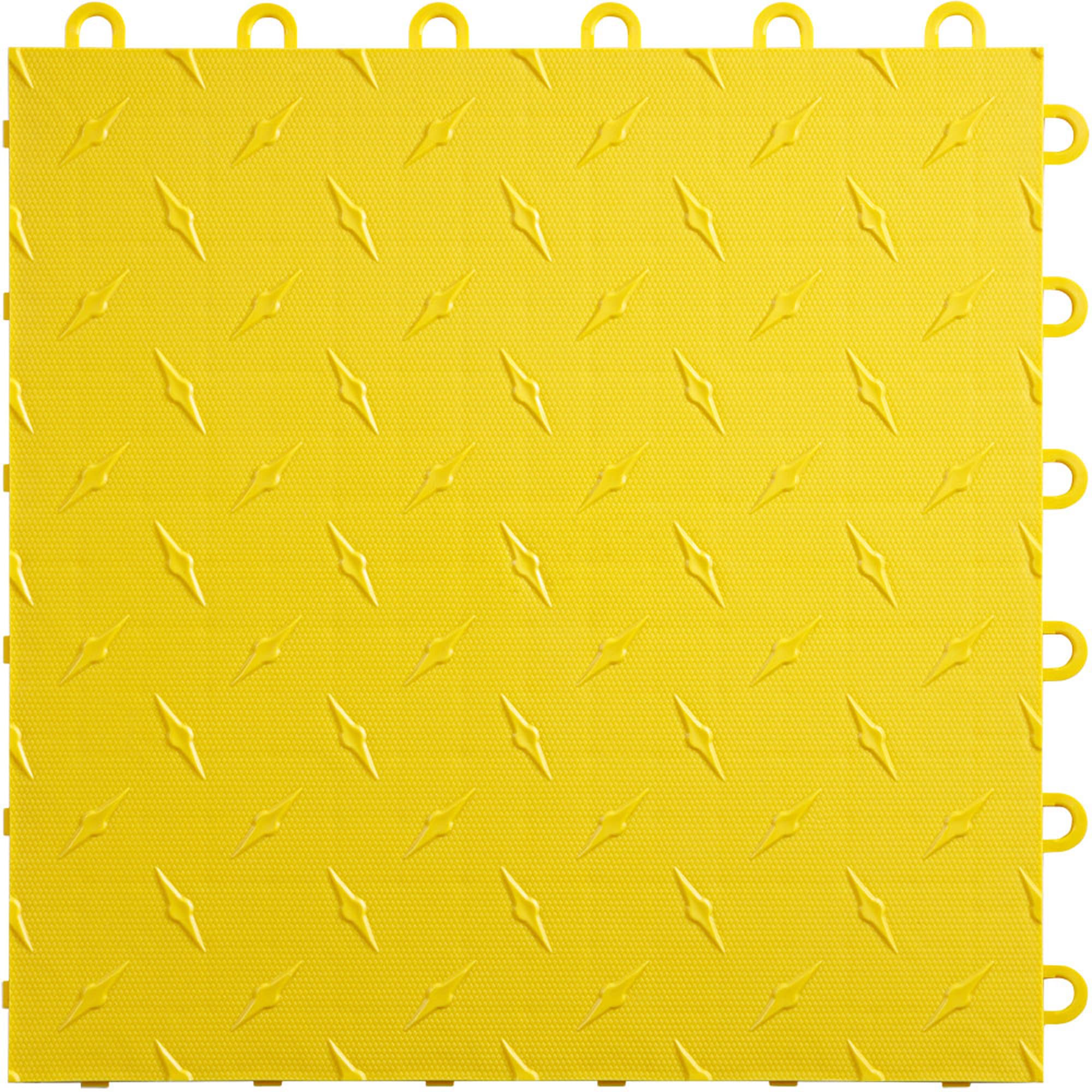 Speedway Diamond Interlocking Garage Floor Tiles 12 x 12-Inch, Yellow, 50 Piece Set