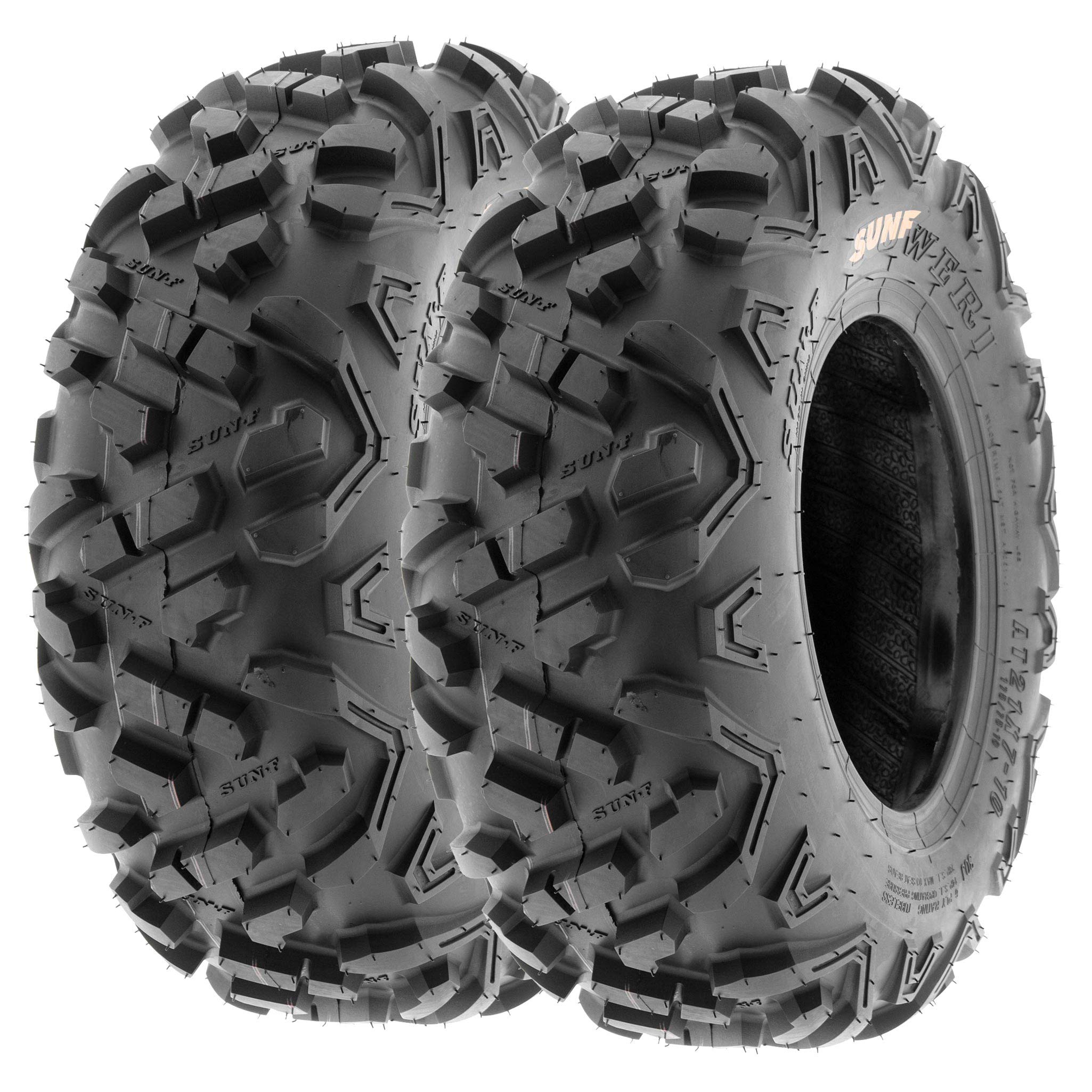 Set Of 4 Sunf Power.Ii Atv & Go-Kart Mini Bike Tires 145/70-6 (14X6-6) Front & 19X7-8 Rear, 6 Pr, Tubeless A051