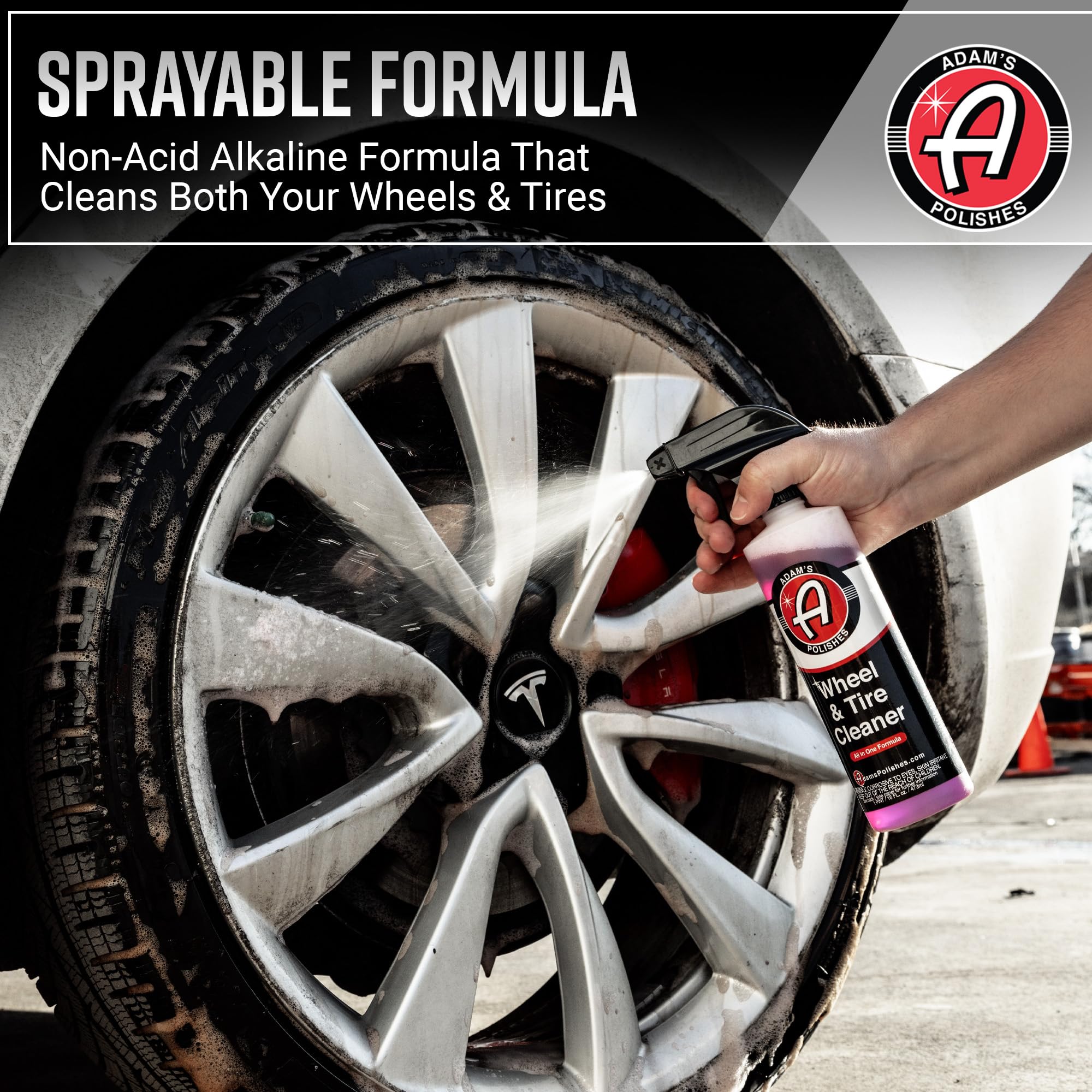 Adam's Polishes Wheel & Tire Cleaner - Professional All-in-One Gallon Spray for Car Detailing, Safe on Most Rim Finishes