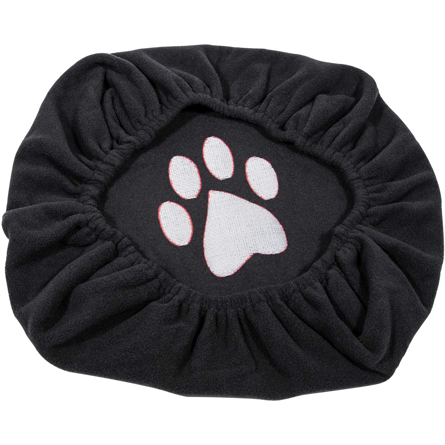 Center Console Armrest Pad Cover For Dodge Ram 1500 2500 3500 4500 5500 Pickup Trucks 1993-2020 Black Soft Car Armrest Protector Cushion All Seasons (Red Dog Paw)