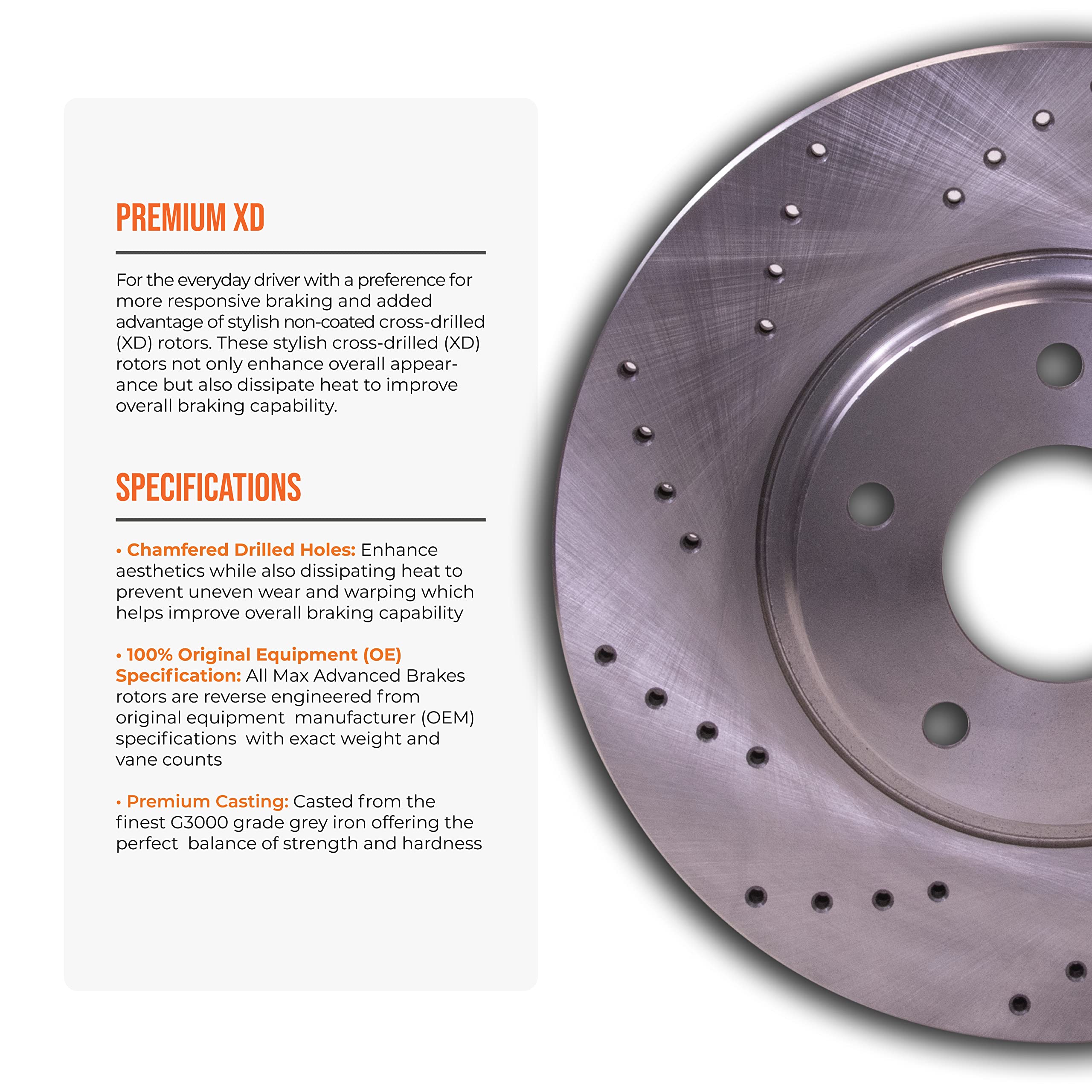 Max Advanced Brakes Front & Rear Brake Kit For 2017 2018 2019 2020 Mitsubishi Outlander Awd Replacement Cross Drilled Disc Brake Rotors And Ceramic Brake Pads