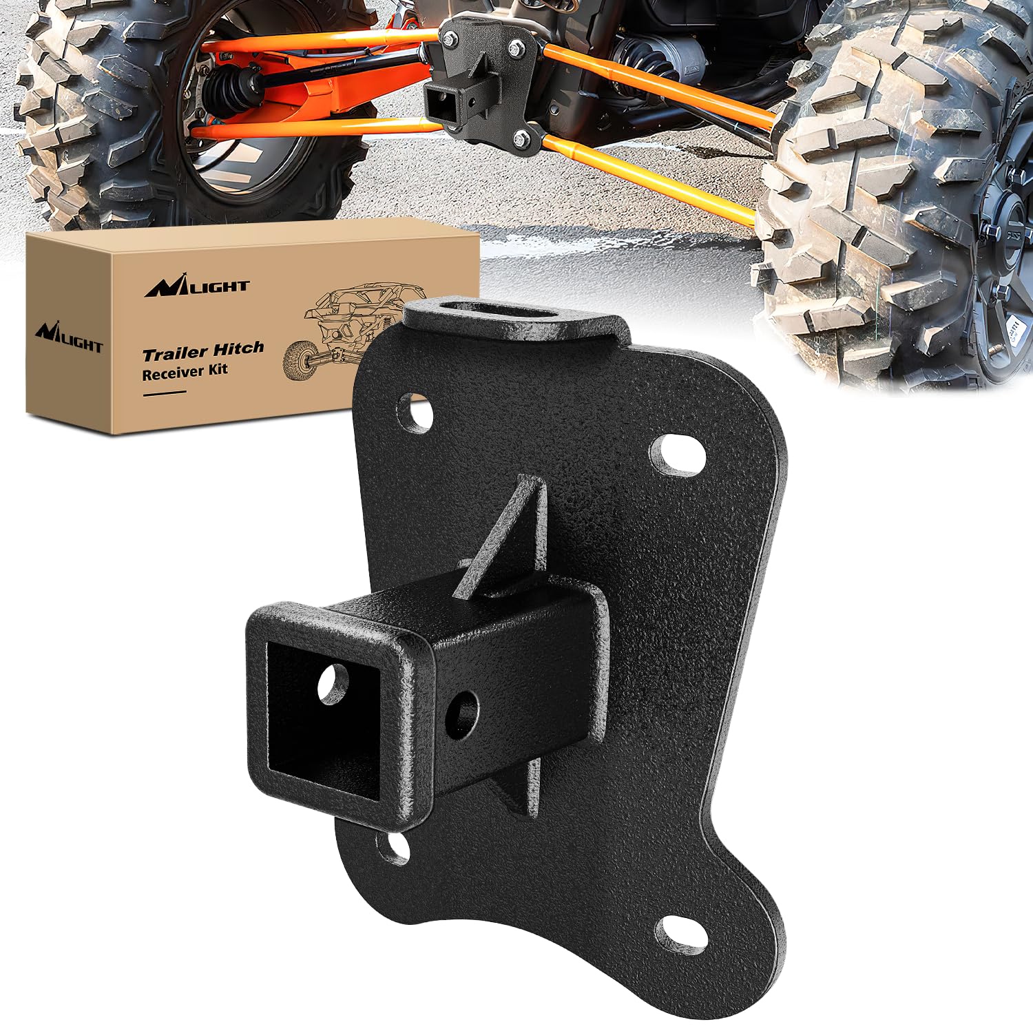 Nilight 2 Inch Rear Bumper Tow Trailer Hitch Receiver Kit Compatible For 2022 2023 2024 Polaris Rzr Pro R|2022 2023 2024 Polaris