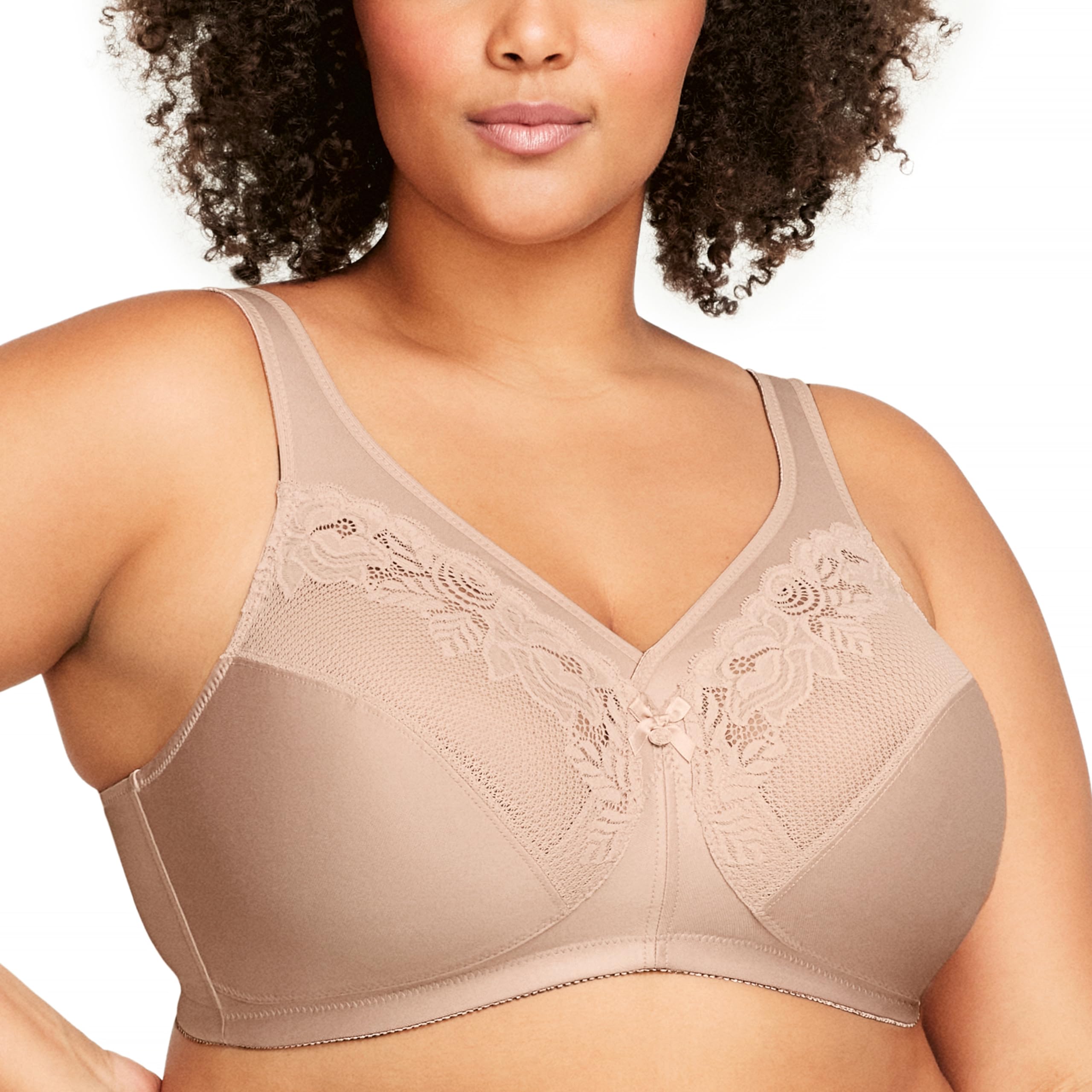 Glamorise Full Figure Plus Size Magiclift Minimizer Bra Wirefree #1003 Café
