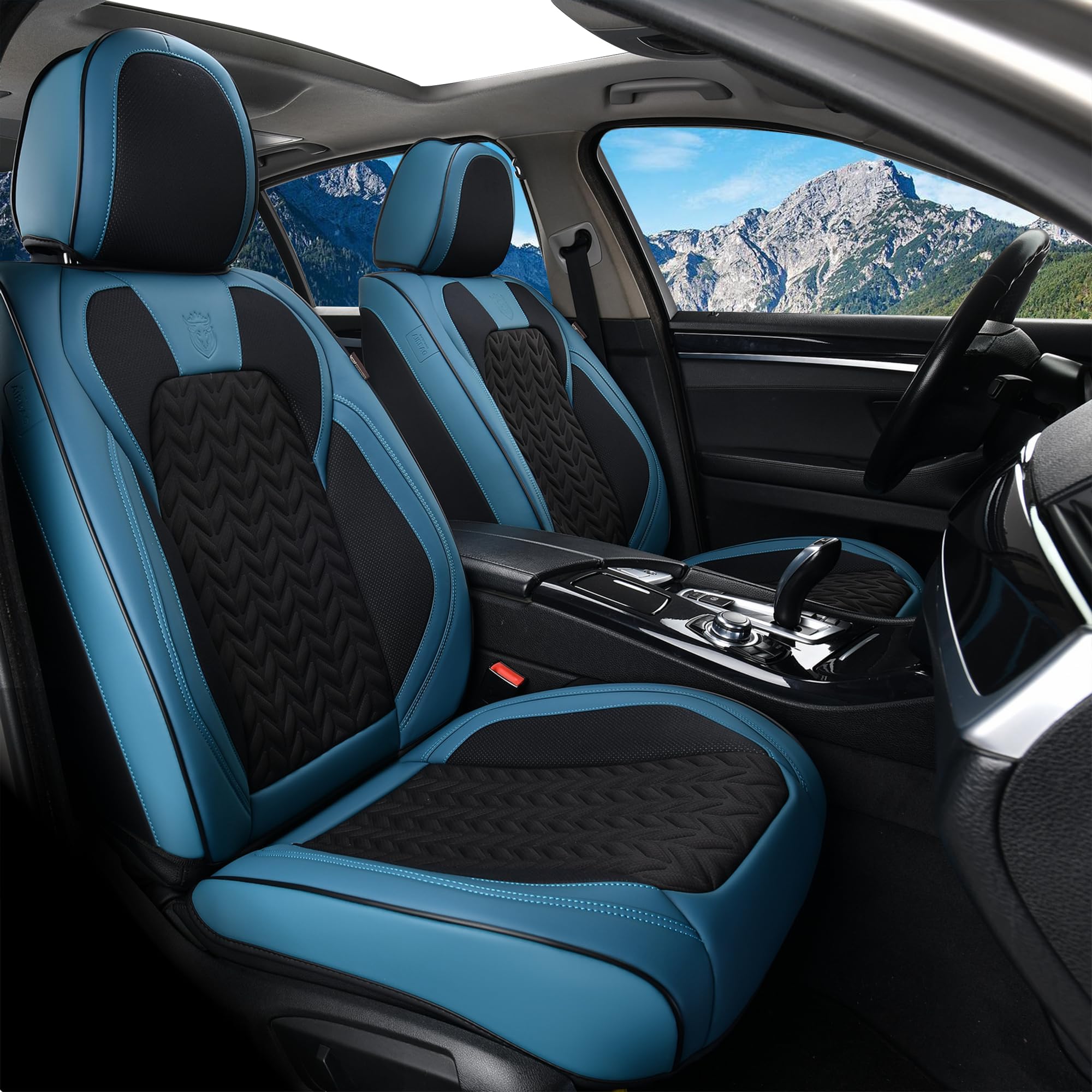 Coverado Car Seat Cover Winter, Front Seat Cover, 2Pcs Car Seat Protector, Seat Covers For Cars, Breathable Faux Leather Car Sea